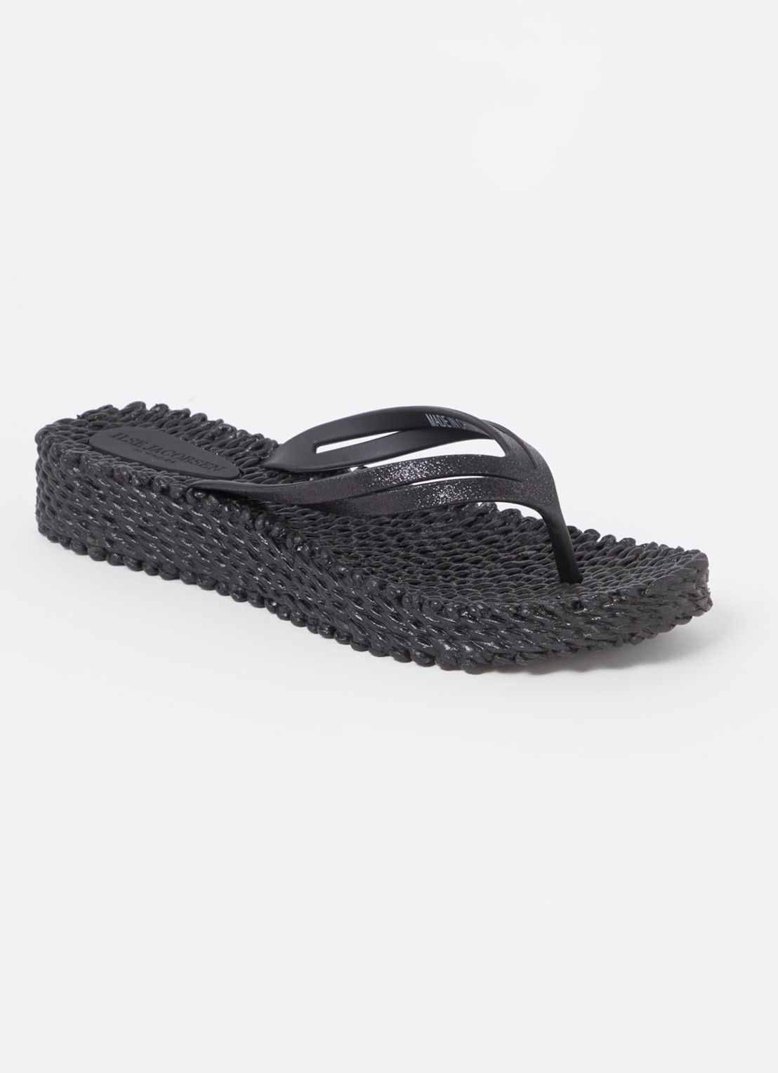 Ilse Jacobsen Slipper met glitter - voorkant zwart