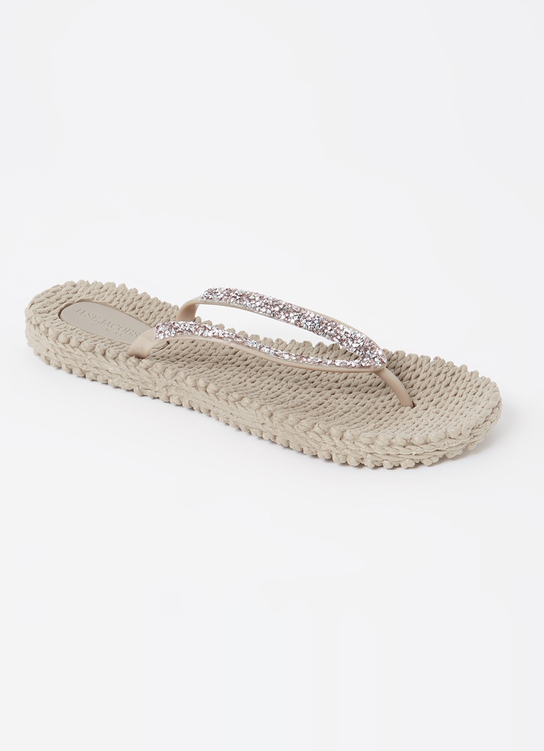 Ilse Jacobsen Slipper met glitter - voorkant donkerbeige