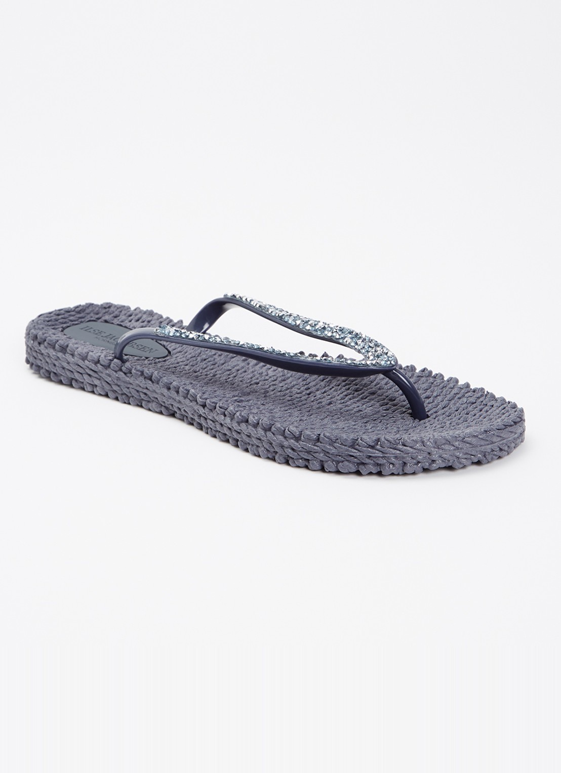 Ilse Jacobsen Slipper met glitter - voorkant 2 donkergrijs