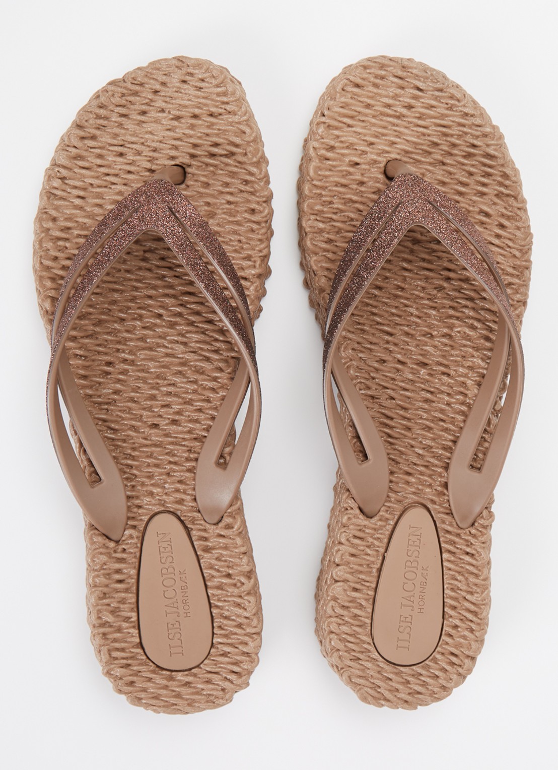 Ilse Jacobsen Slipper met glitter - detail 4 lichtbruin