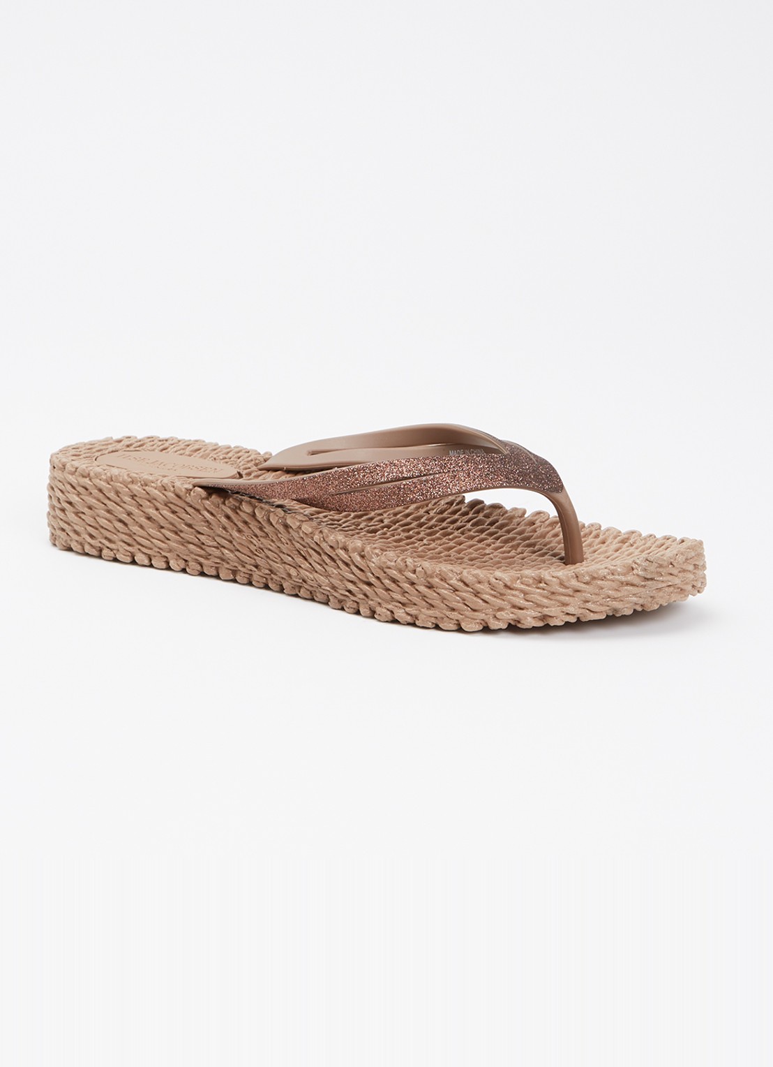 Ilse Jacobsen Slipper met glitter - voorkant 2 lichtbruin