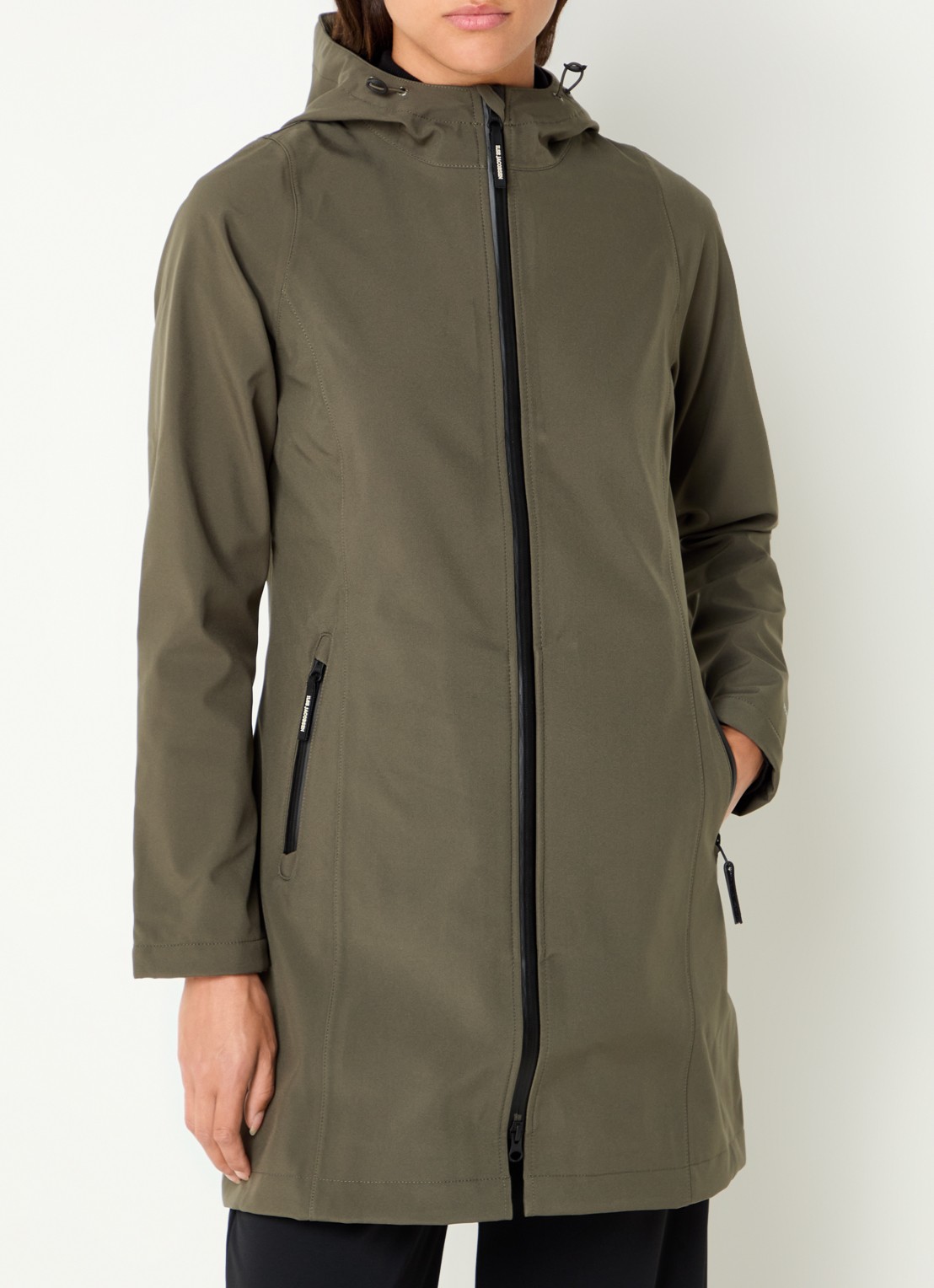Ilse Jacobsen Softshell jack met capuchon en ritszakken - detail 3 legergroen