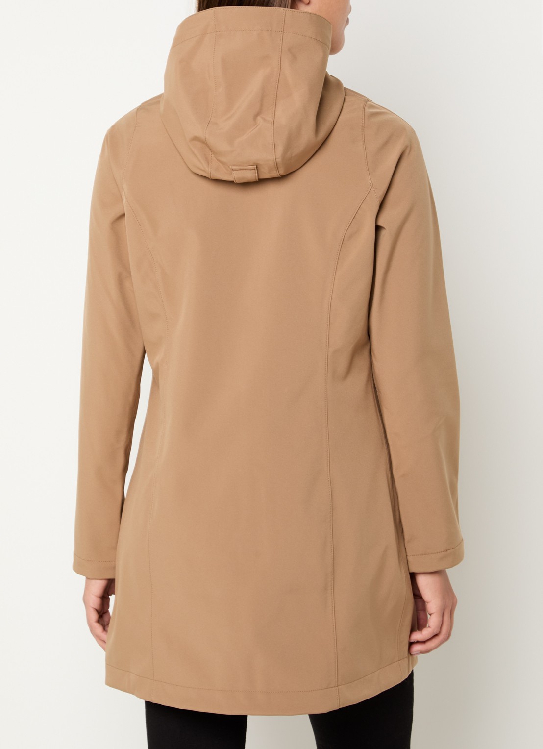 Ilse Jacobsen Softshell jack met capuchon en ritszakken - achterkant 4 camel