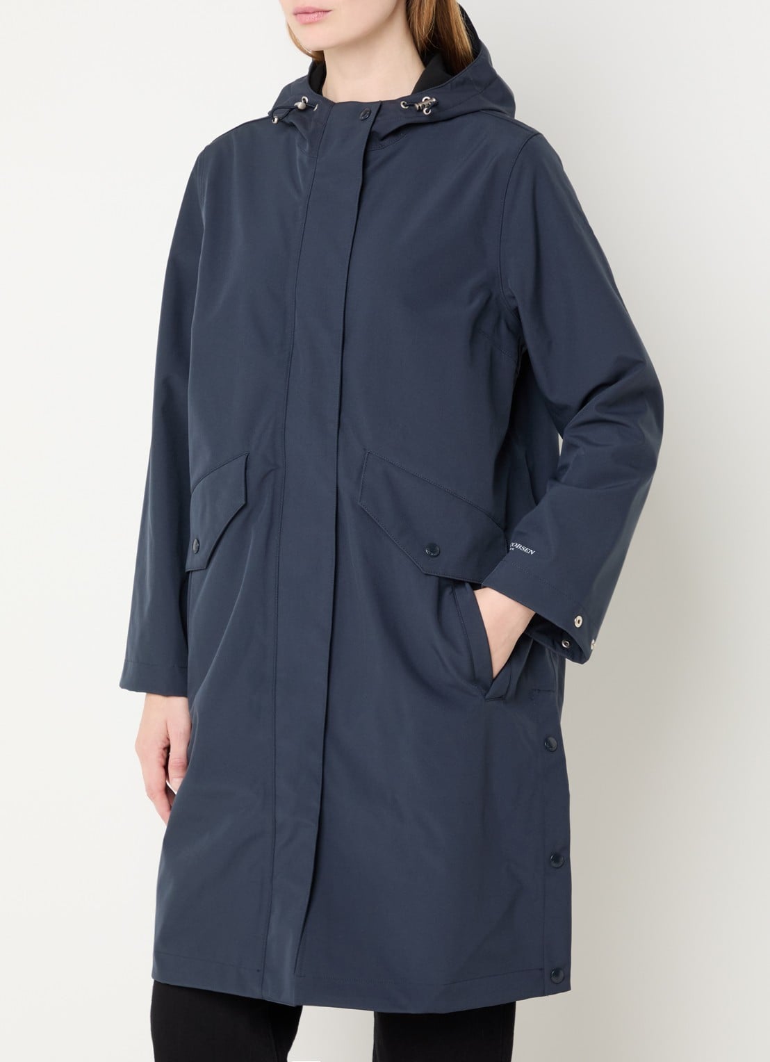 Ilse Jacobsen Softshell regenjas met capuchon - detail 4 donkerblauw