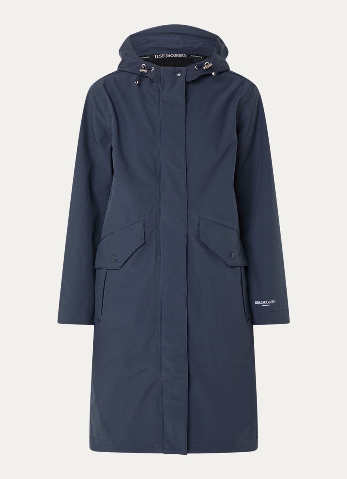 Ilse Jacobsen Softshell regenjas met capuchon - voorkant donkerblauw