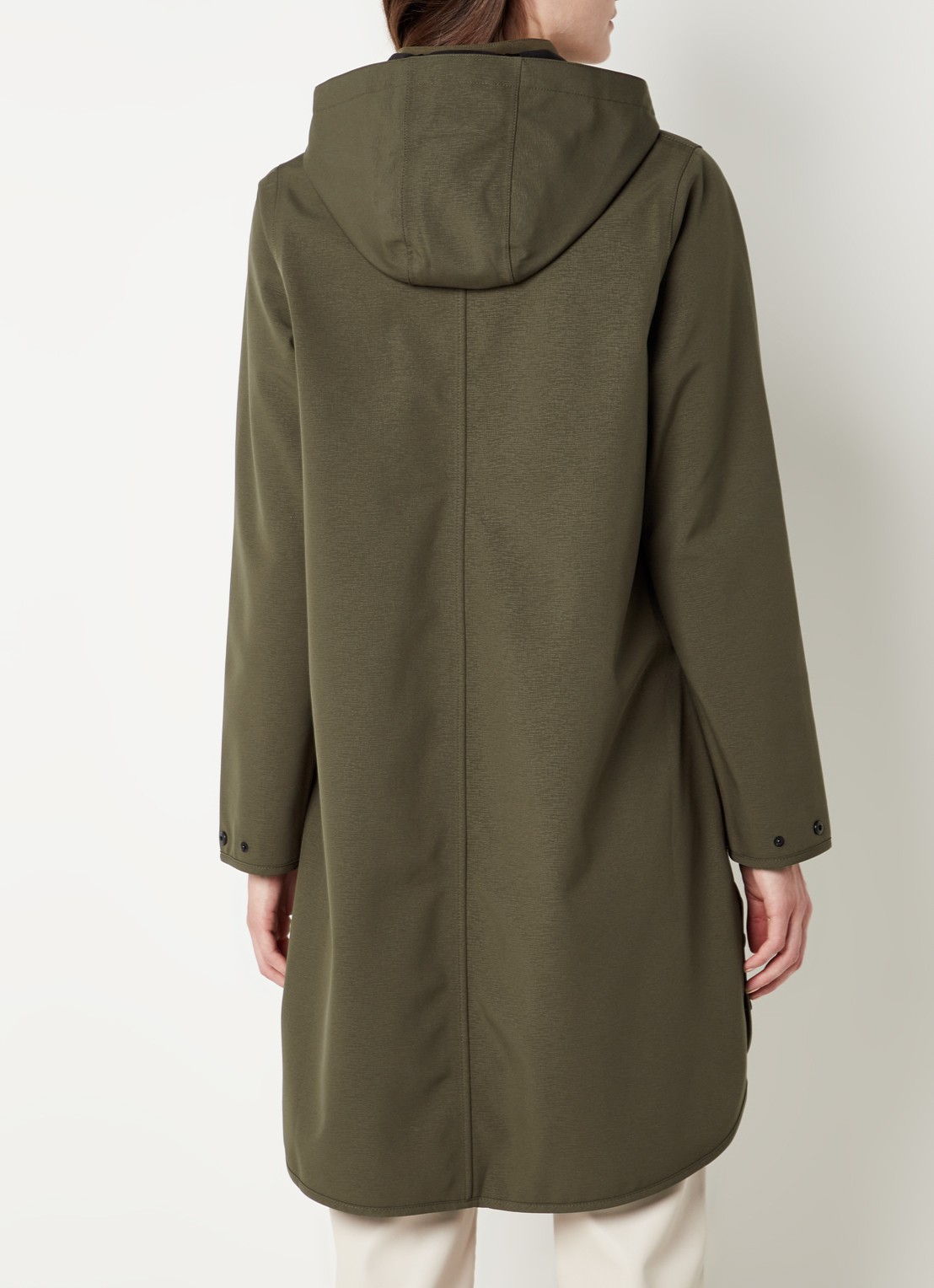 Ilse Jacobsen Softshell regenjas met ritszakken  - achterkant 3 donkergroen