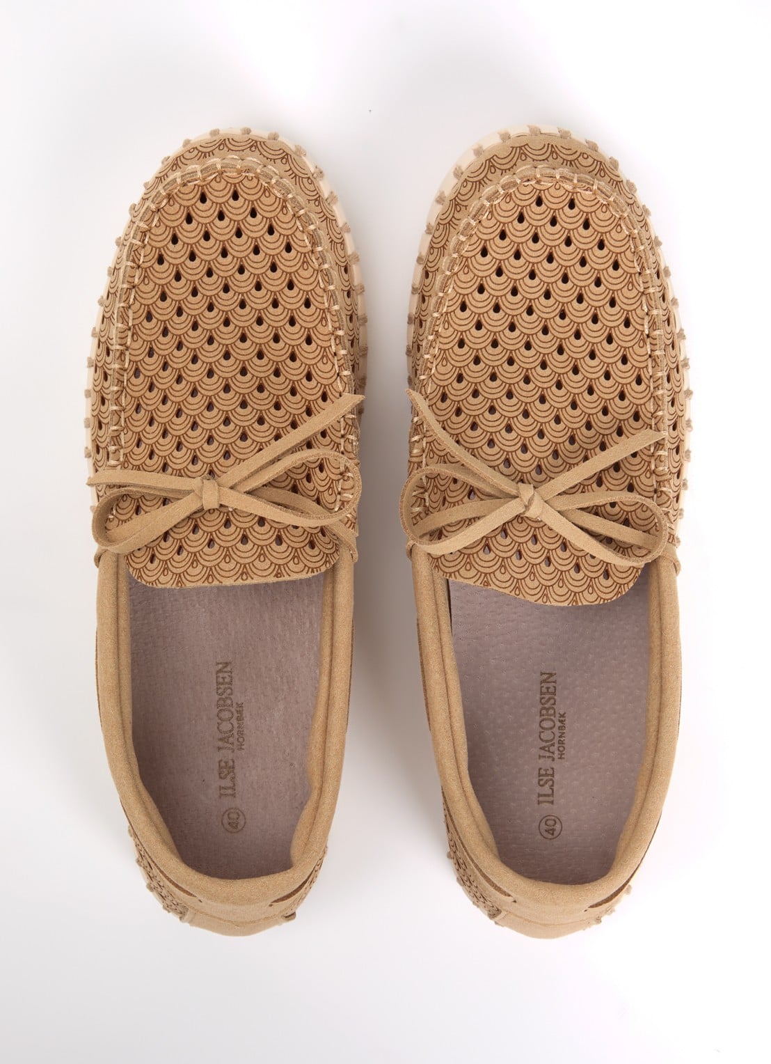 Ilse Jacobsen Tulip mocassin met structuur - detail 2 zand