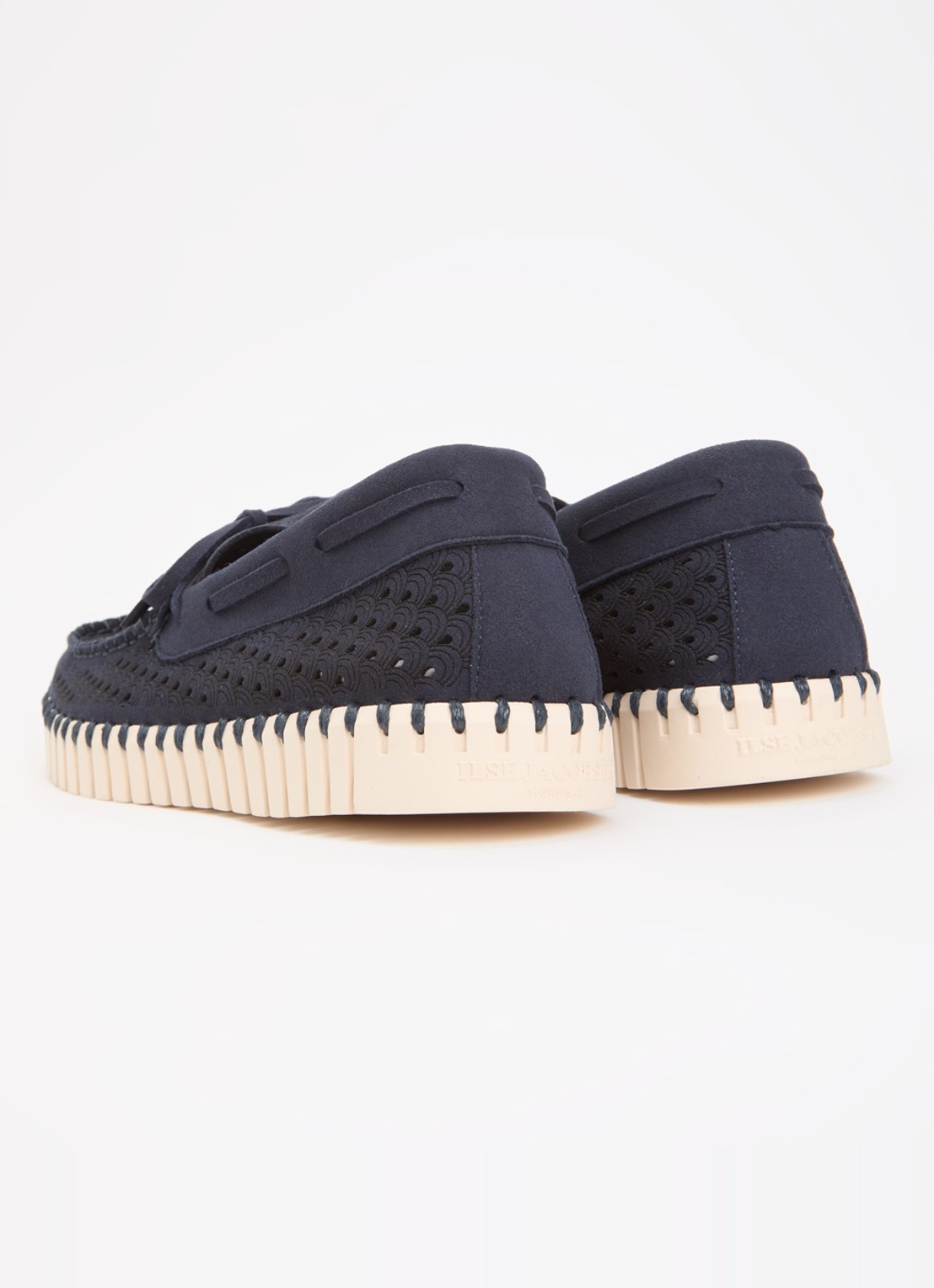 Ilse Jacobsen Tulip mocassin met structuur - achterkant indigo