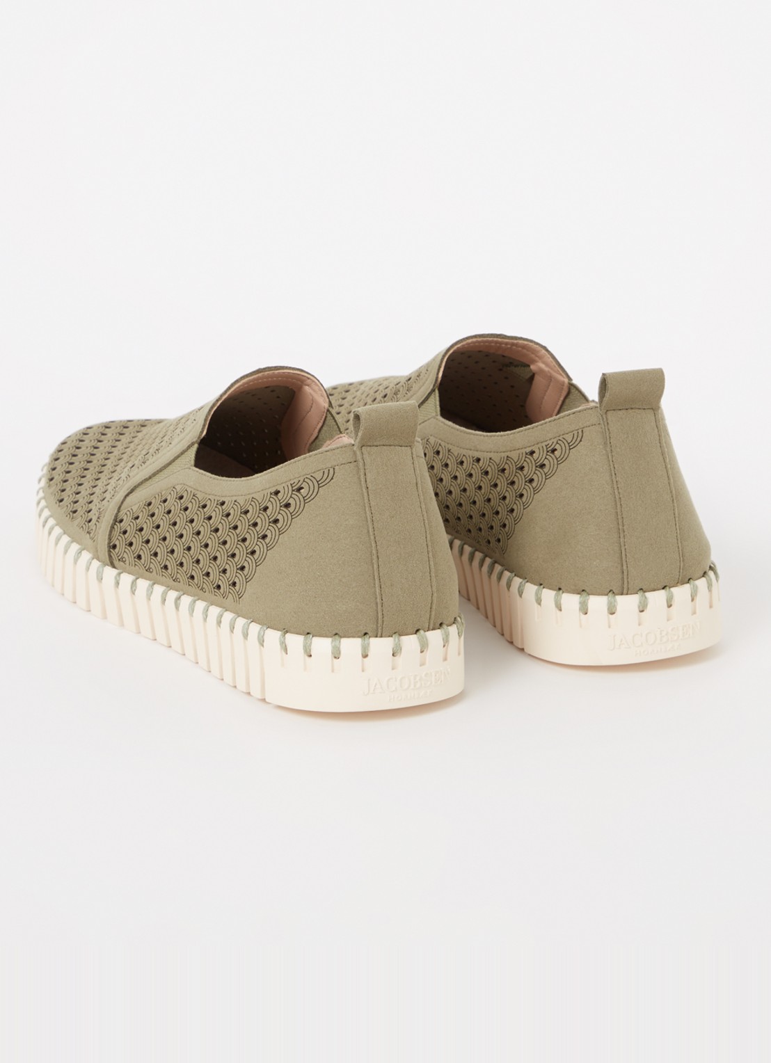 Ilse Jacobsen Tulip slip-on met cut-out detail - achterkant mosgroen
