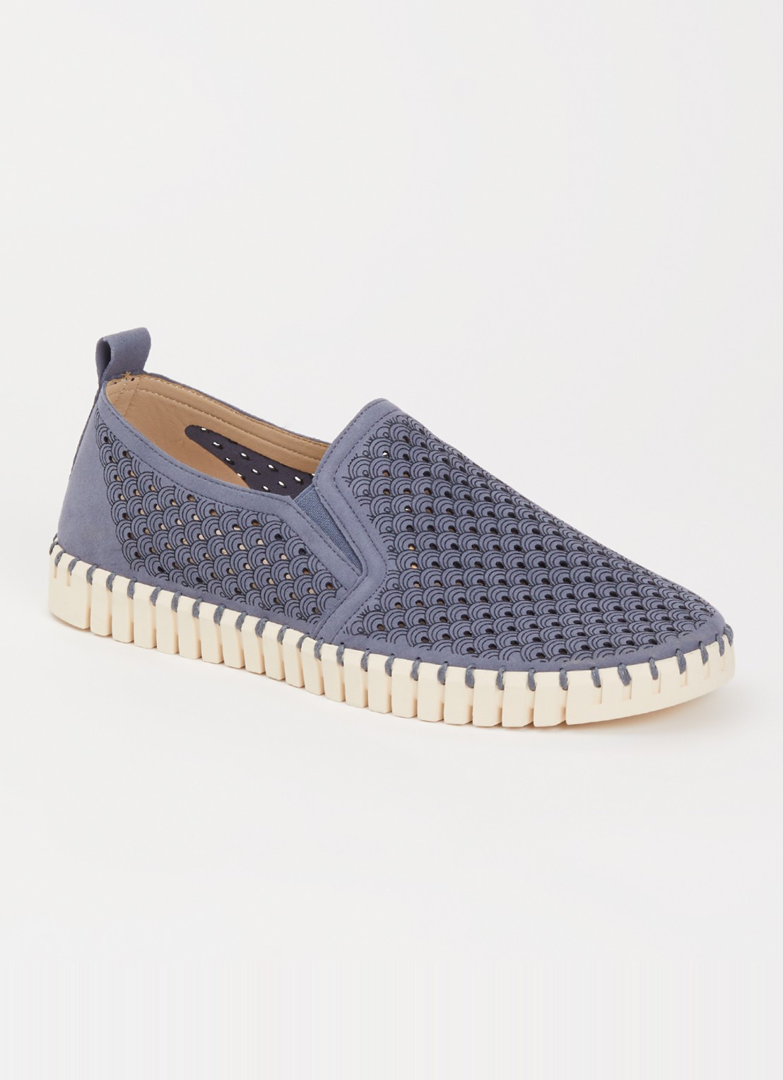 Ilse Jacobsen Tulip slip-on met cut-out detail - voorkant 5 petrol