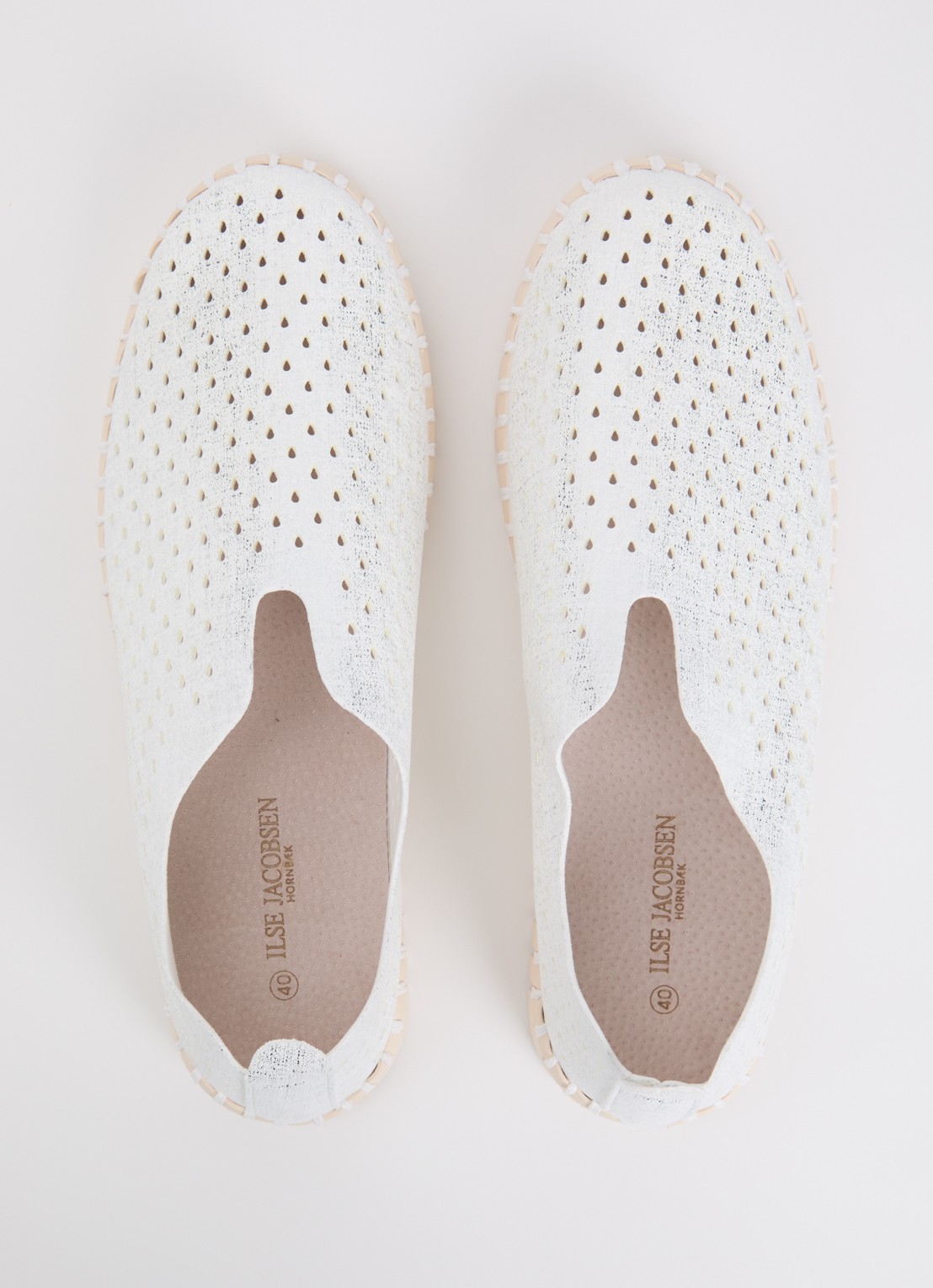 Ilse Jacobsen Tulip slip-on met metallic details - detail 2 wit