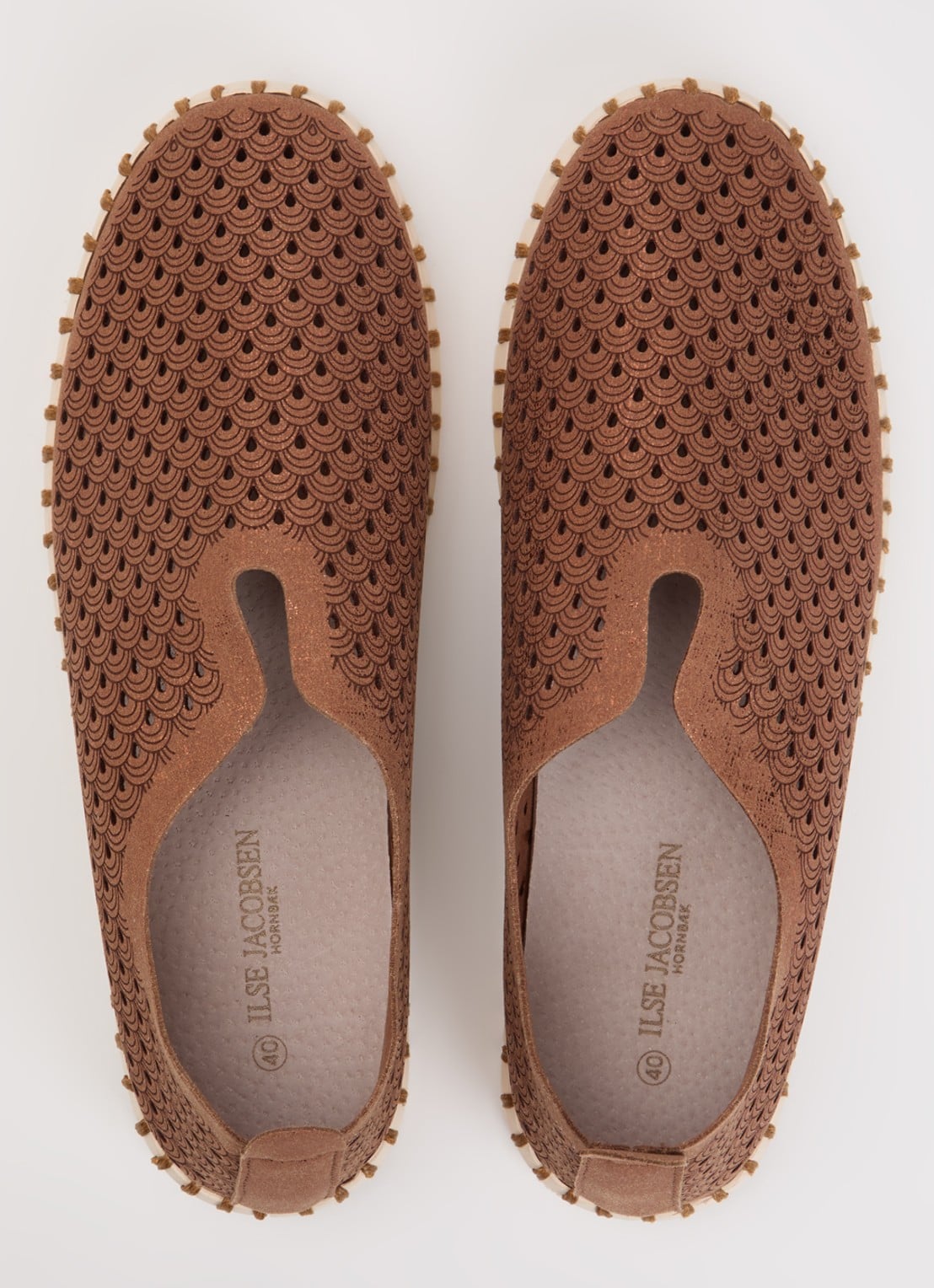 Ilse Jacobsen Tulip slip-on met metallic details - detail 4 bruin