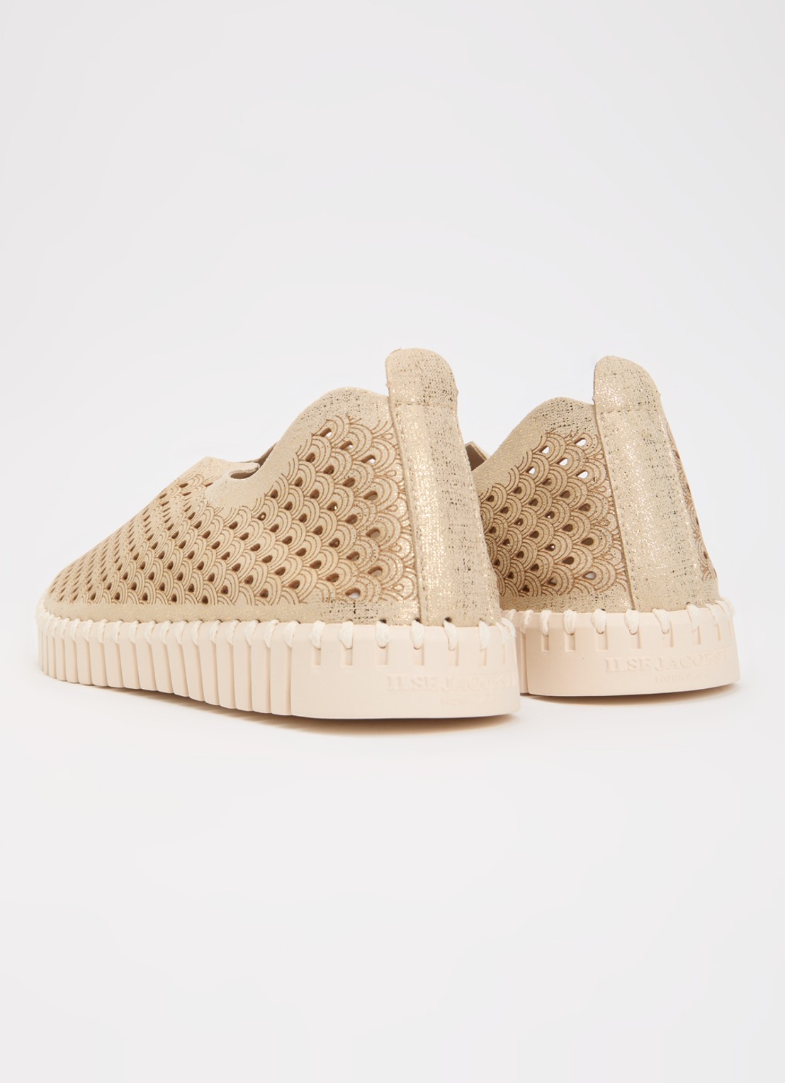 Ilse Jacobsen Tulip slip-on met metallic details - achterkant 2 beige