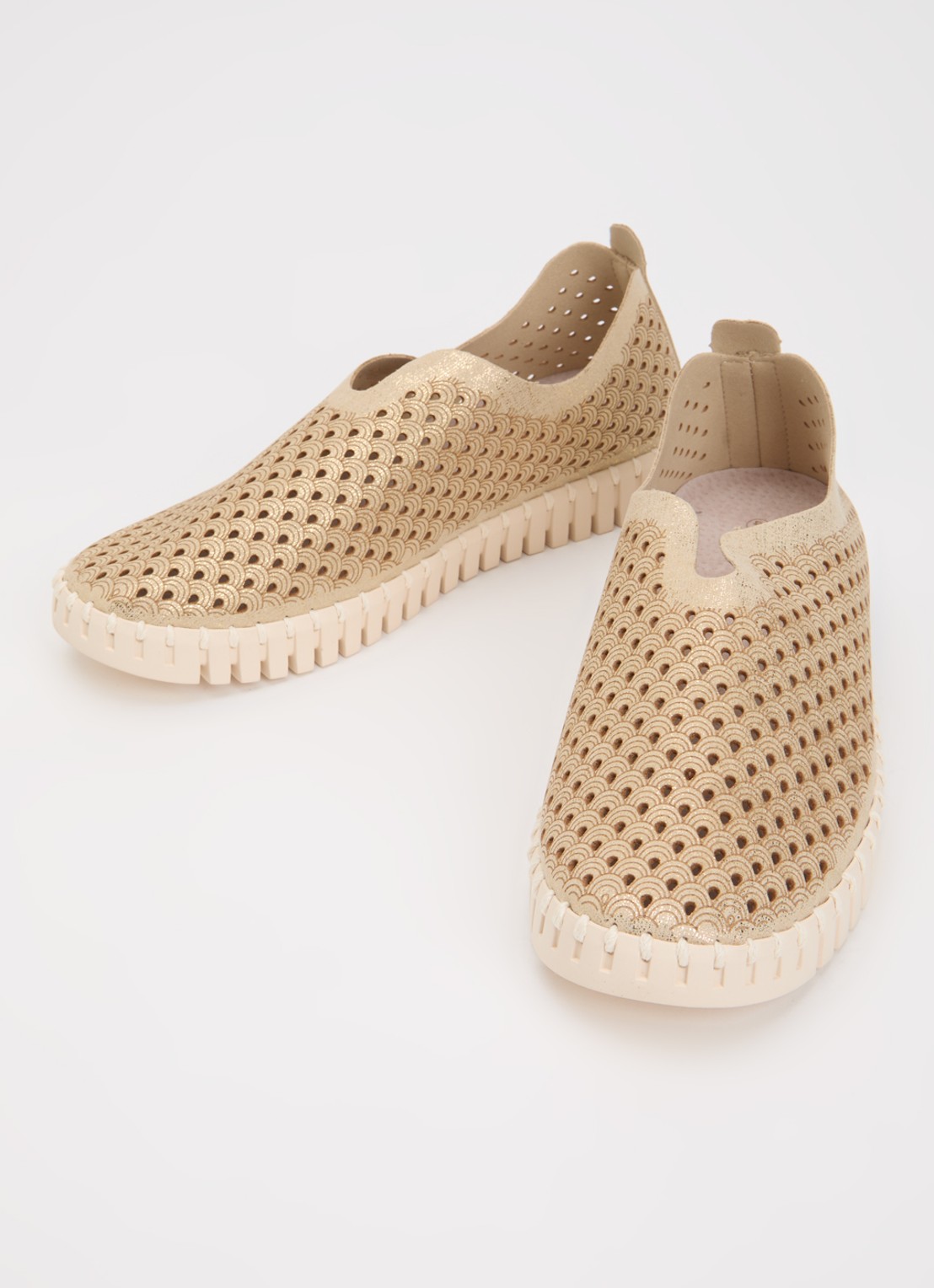 Ilse Jacobsen Tulip slip-on met metallic details - detail 3 beige