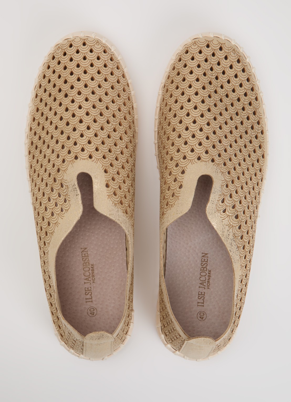 Ilse Jacobsen Tulip slip-on met metallic details - detail 4 beige