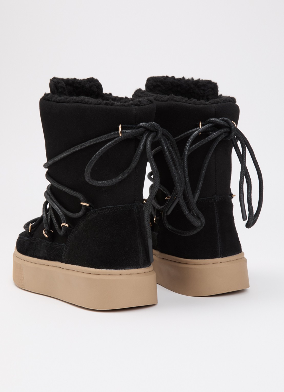 Ilse Jacobsen Warm Winter snowboot van suède  - achterkant zwart
