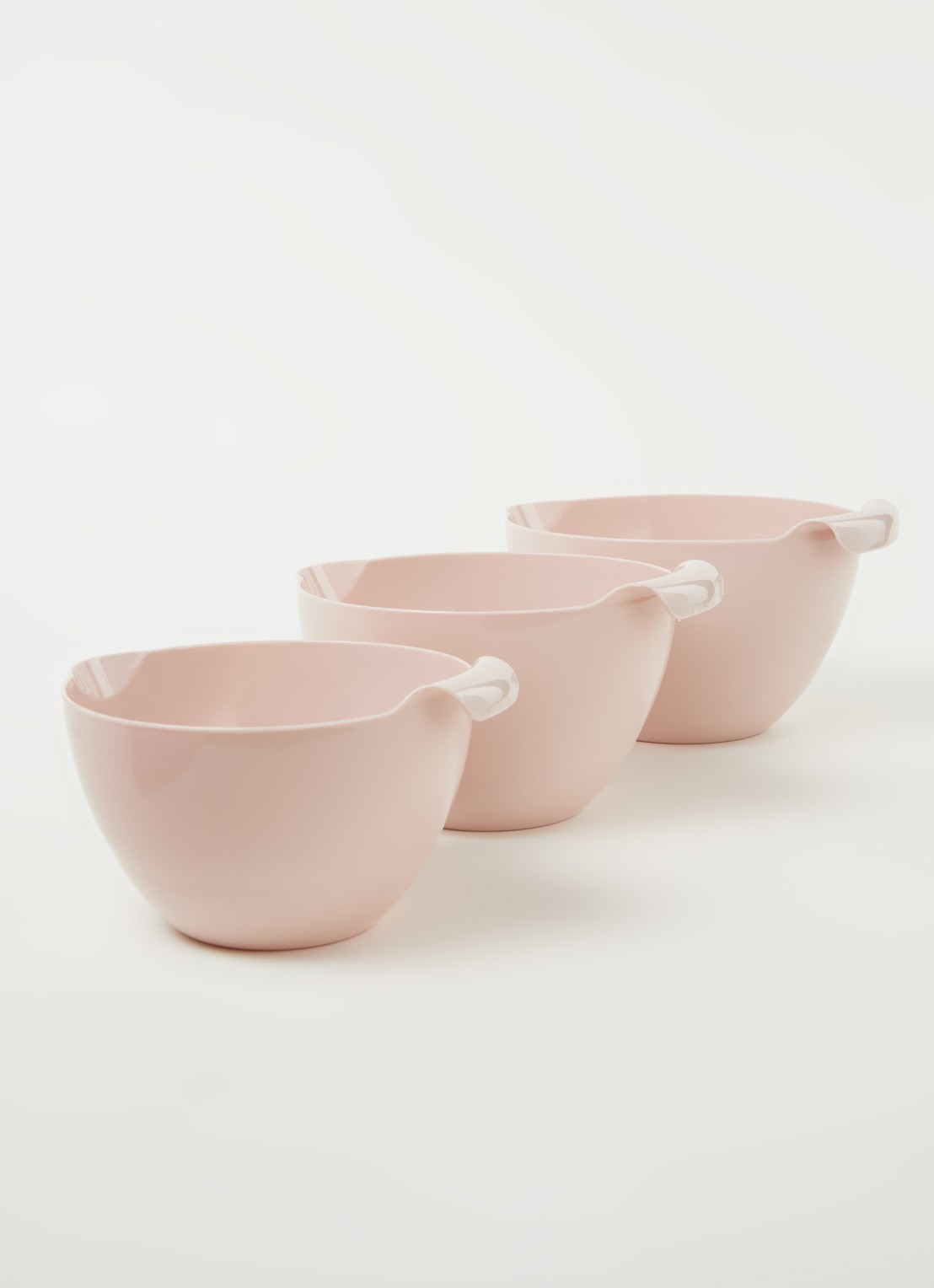 Inno Cuisinno Beslagkom van plastic set van 3 - voorkant 3 lichtroze
