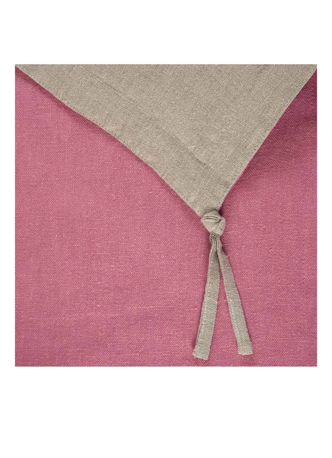 Iosis Pigment plaid van linnen 135 x 180 cm - voorkant 2 roze