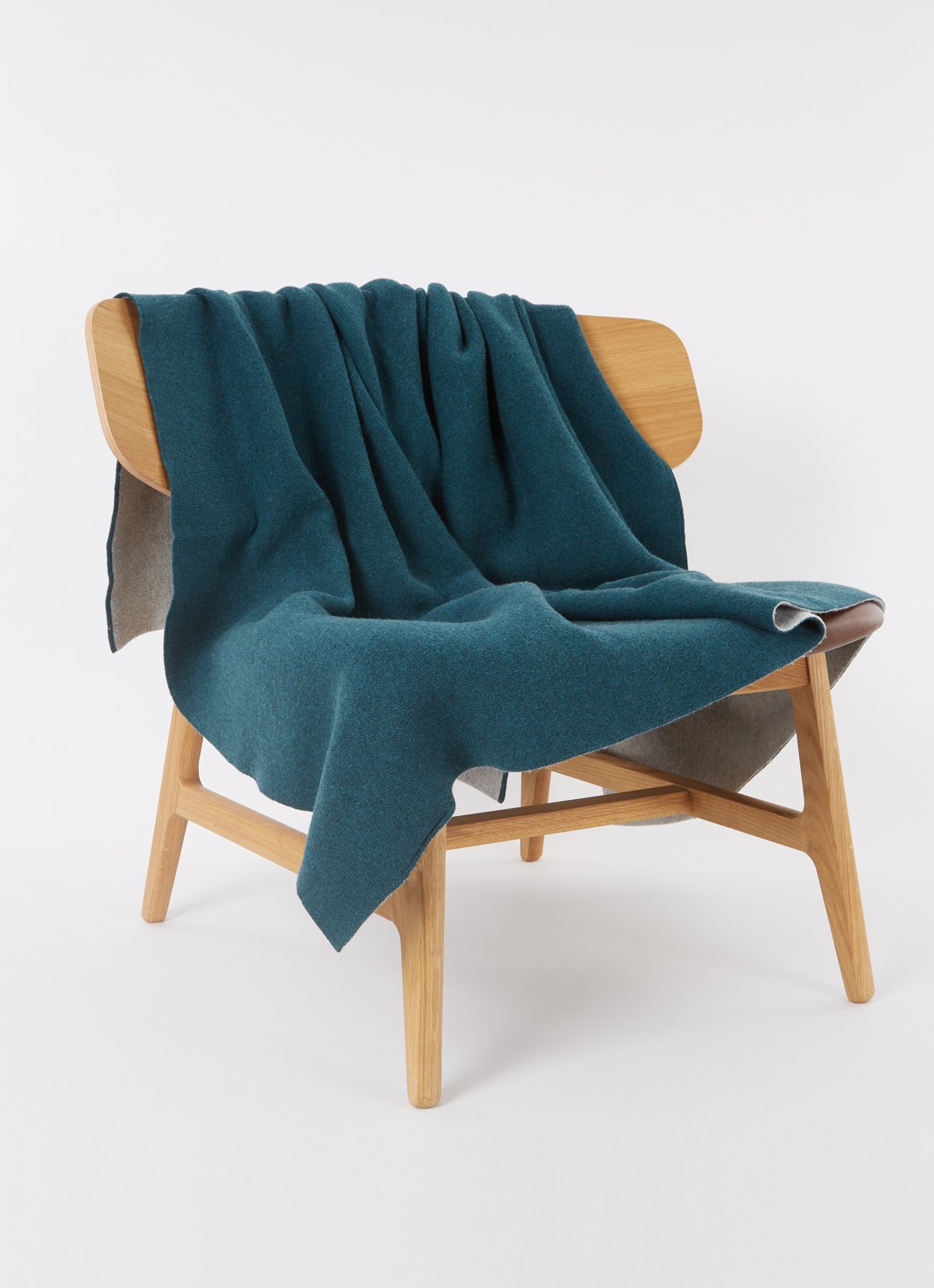Iosis Verso plaid in wolblend 130 x 170 cm - voorkant 2 groen