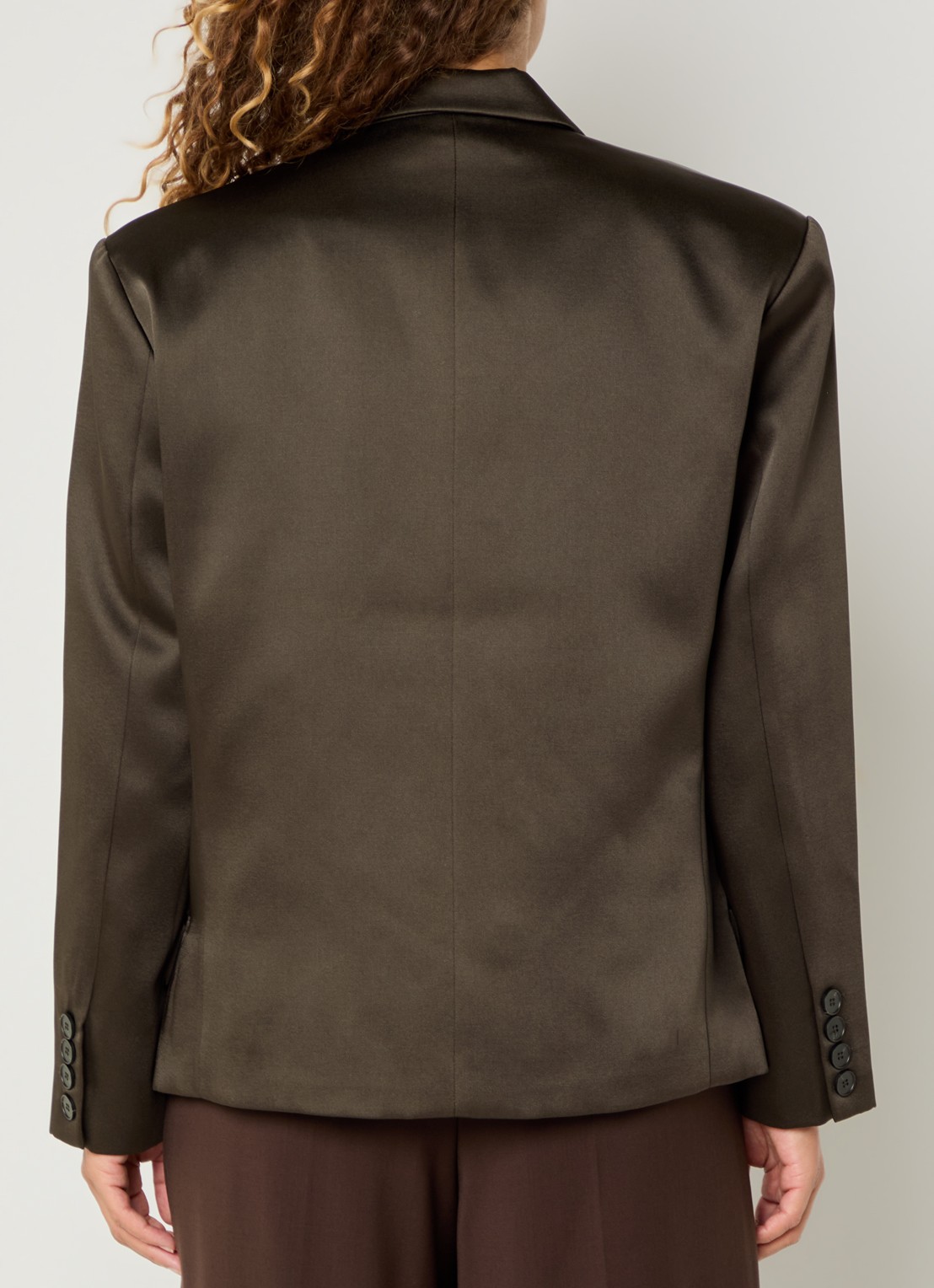 IRO Again double-breasted blazer van satijn - achterkant 4 donkergroen