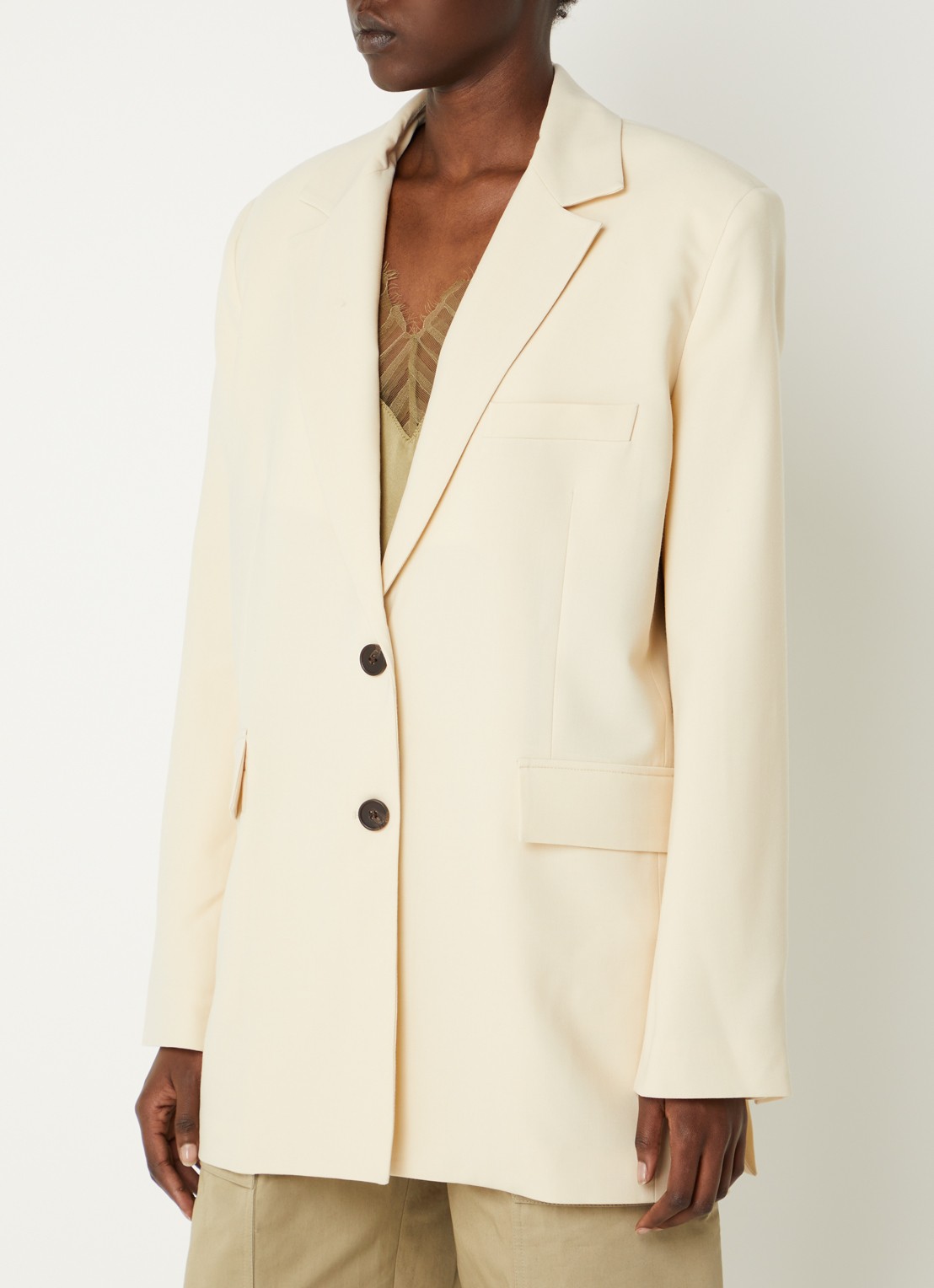 IRO Alapi blazer in wolblend met klepzakken - detail 2 beige
