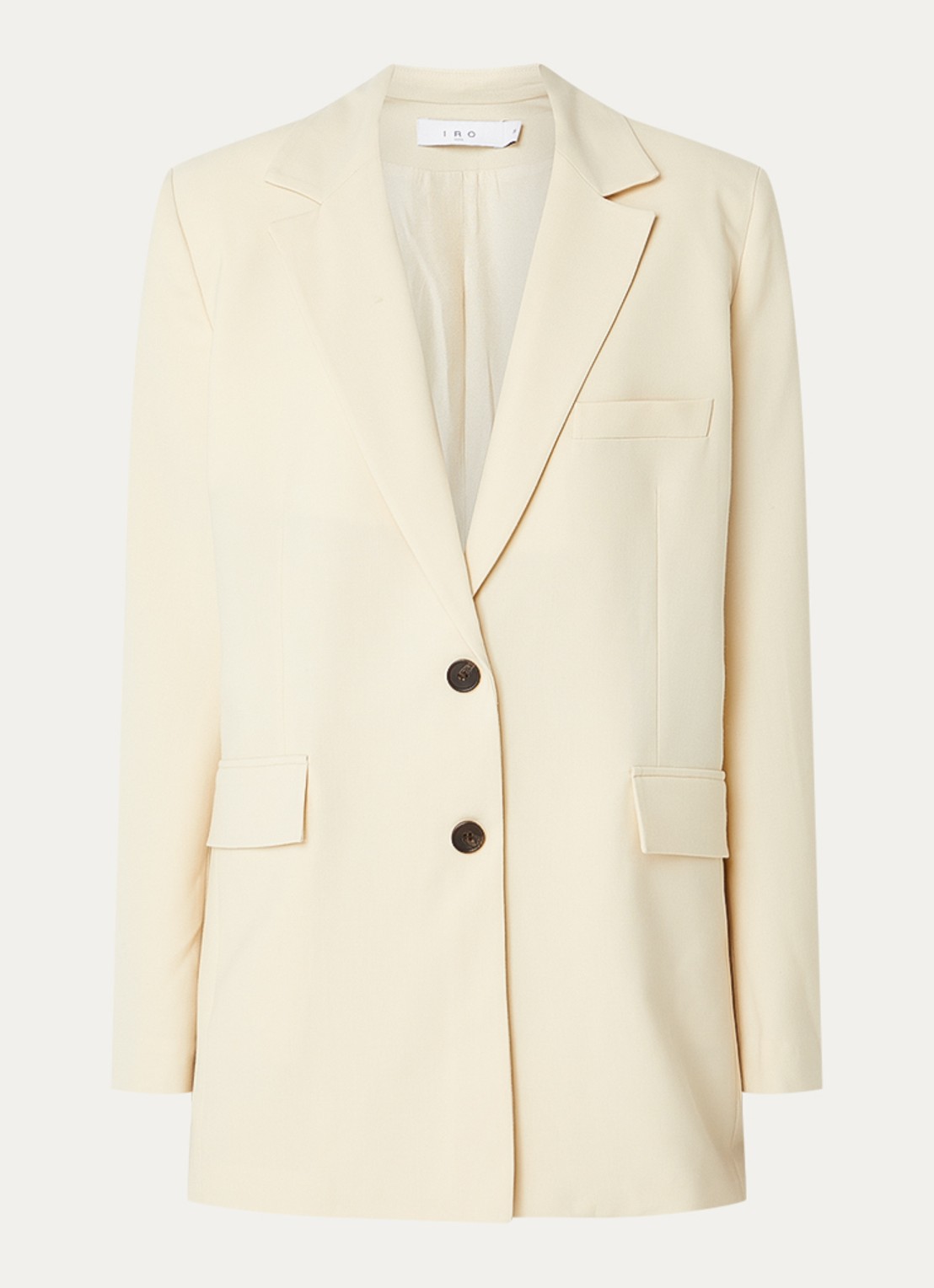 IRO Alapi blazer in wolblend met klepzakken - voorkant 3 beige
