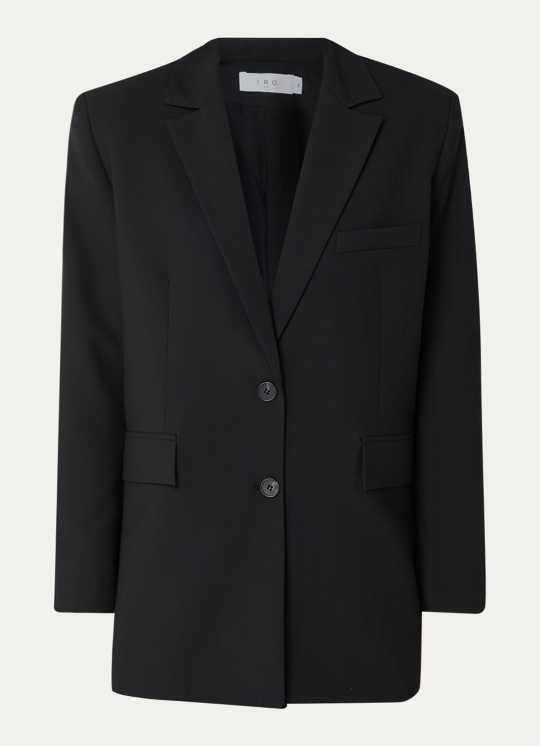 IRO Alapi blazer in wolblend met klepzakken - voorkant 3 zwart