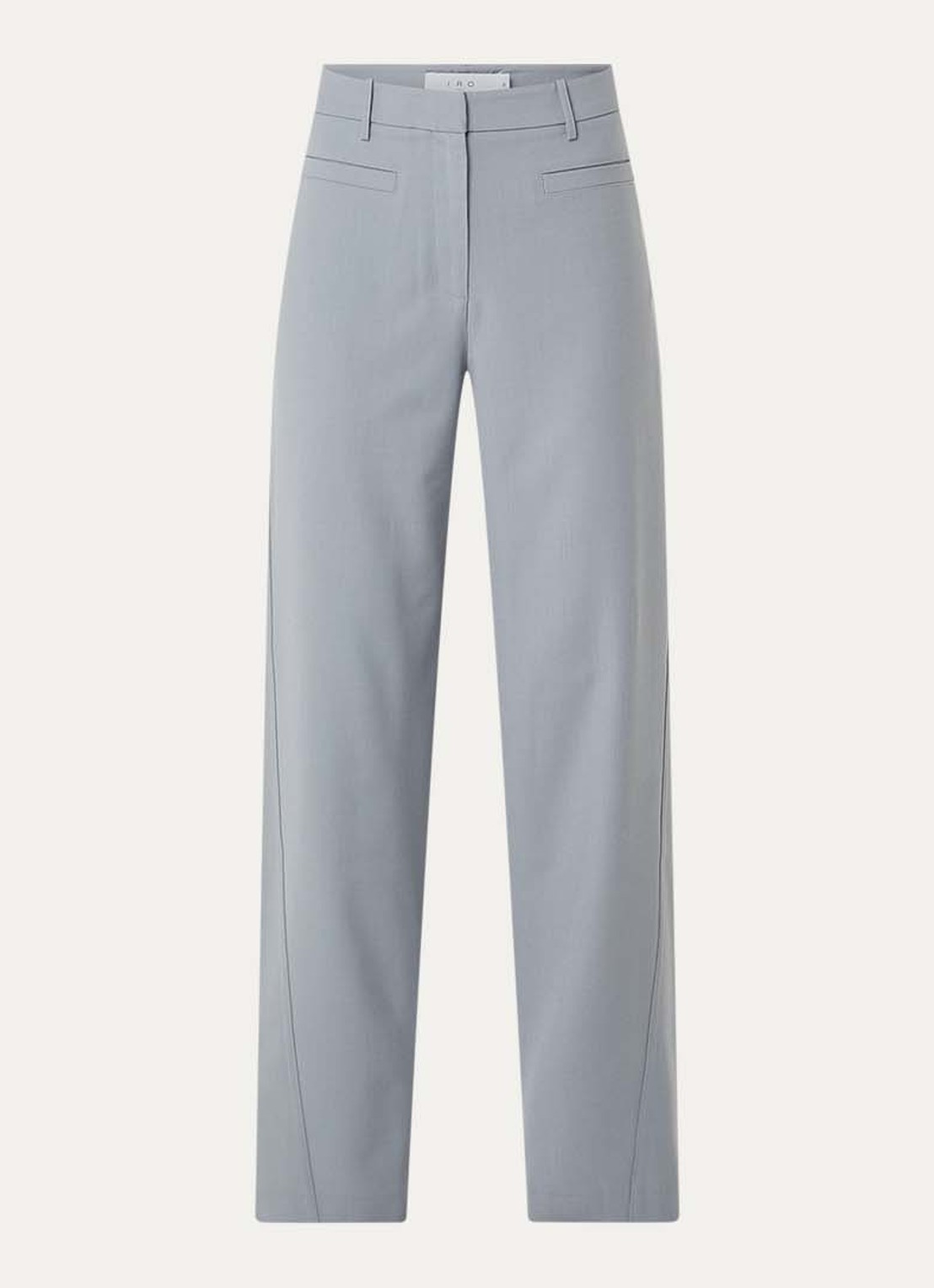 IRO Aluri high waist loose fit pantalon met paspelzakken - voorkant 3 grijs