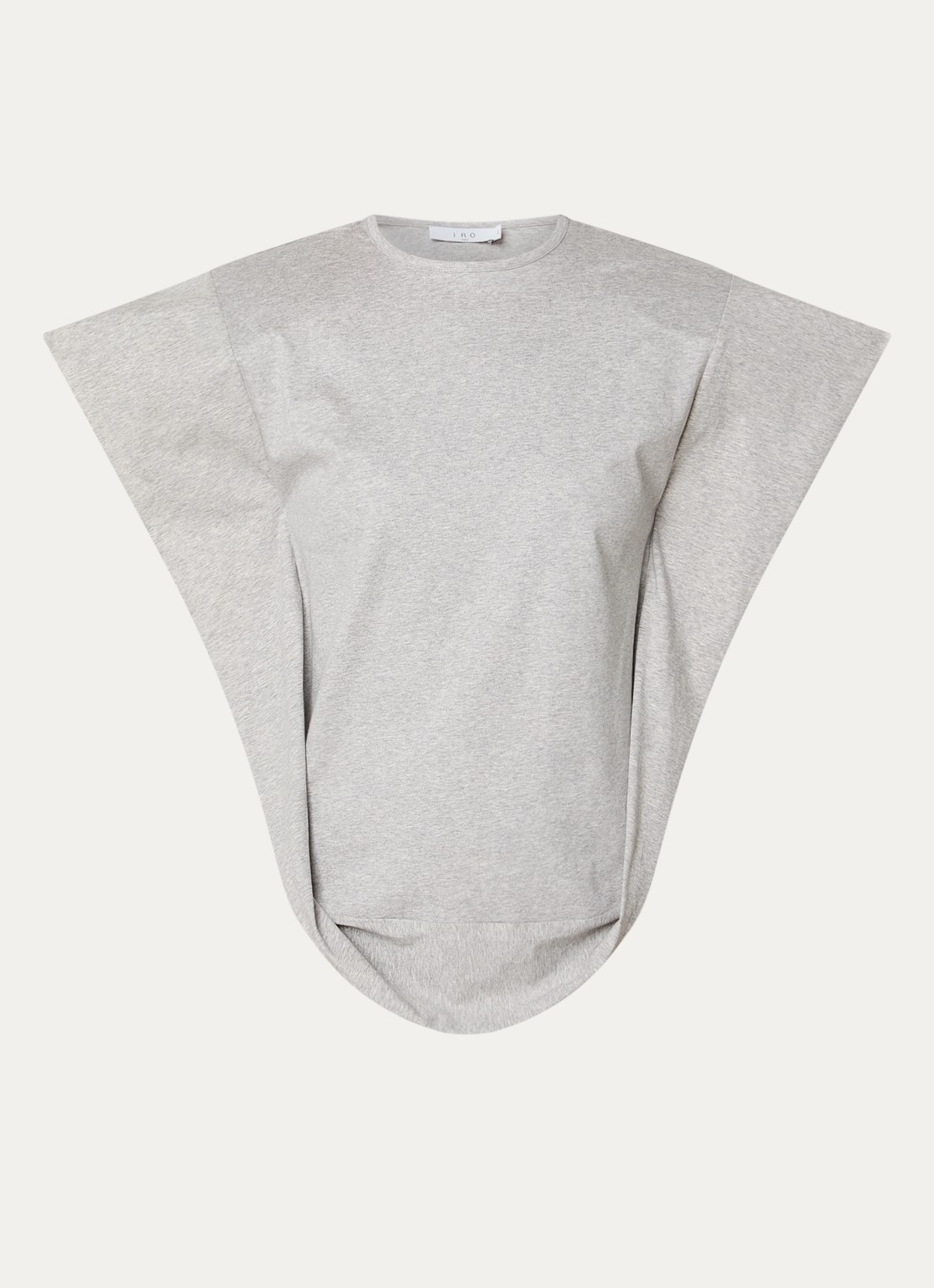 IRO Amoria T-shirt met schoudervulling - voorkant 3 grijsmele