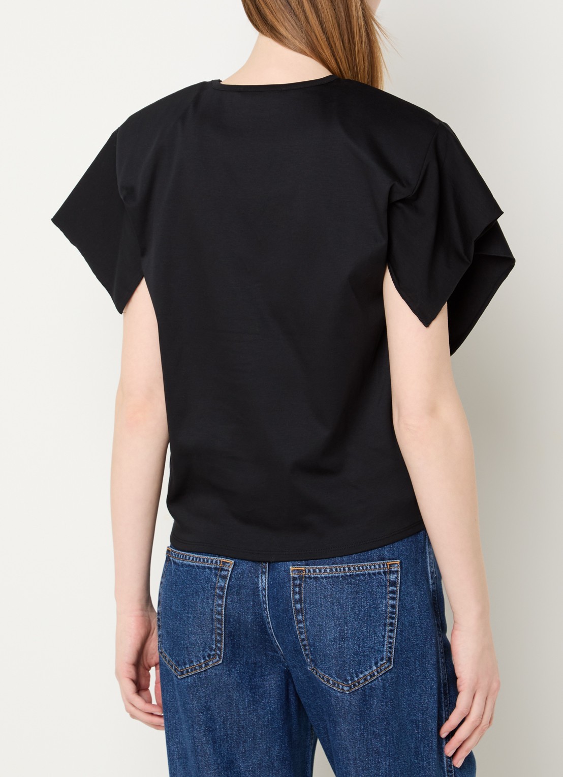 IRO Amoria T-shirt met schoudervulling - achterkant 4 zwart