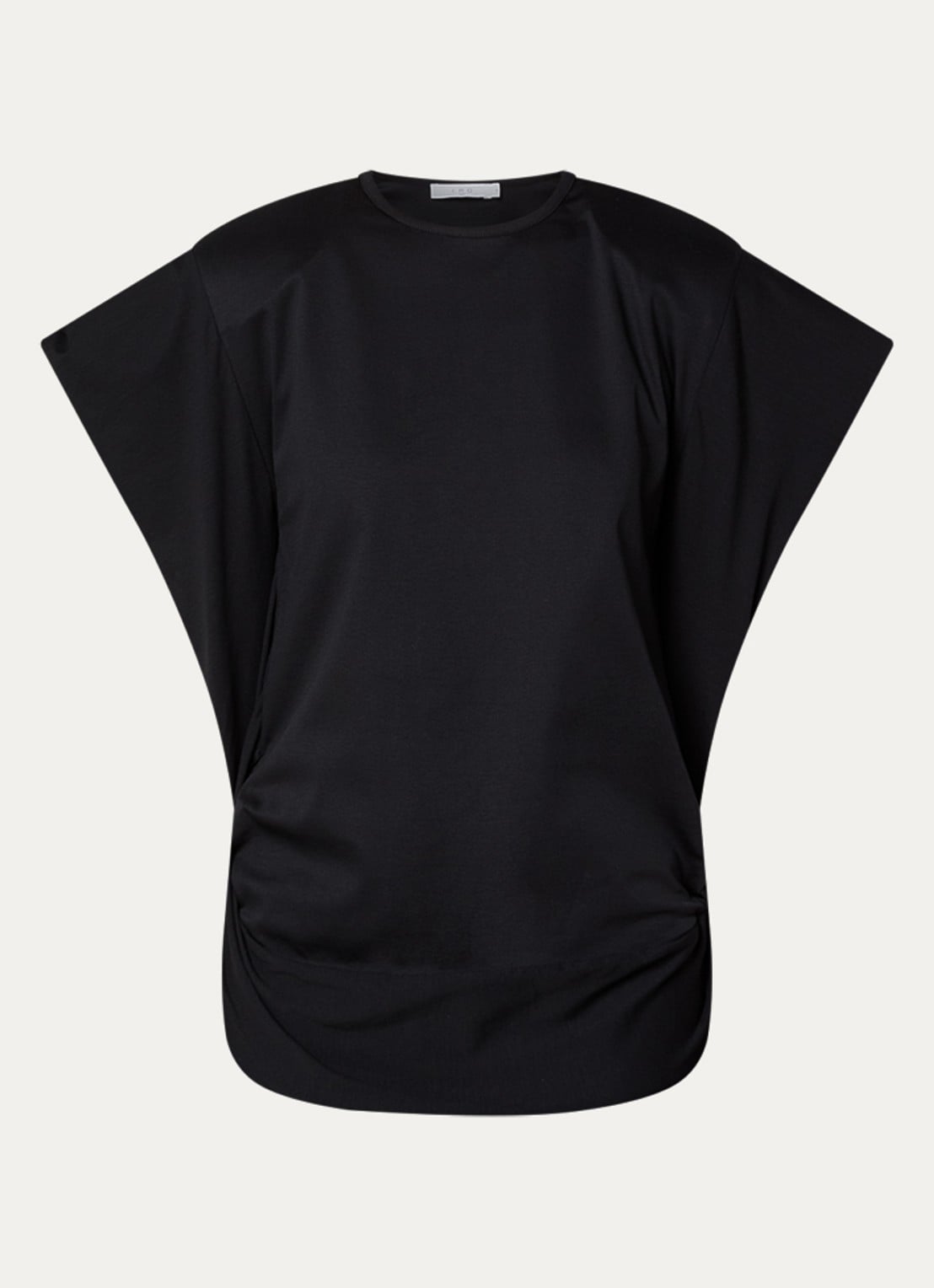 IRO Amoria T-shirt met schoudervulling - voorkant 2 zwart