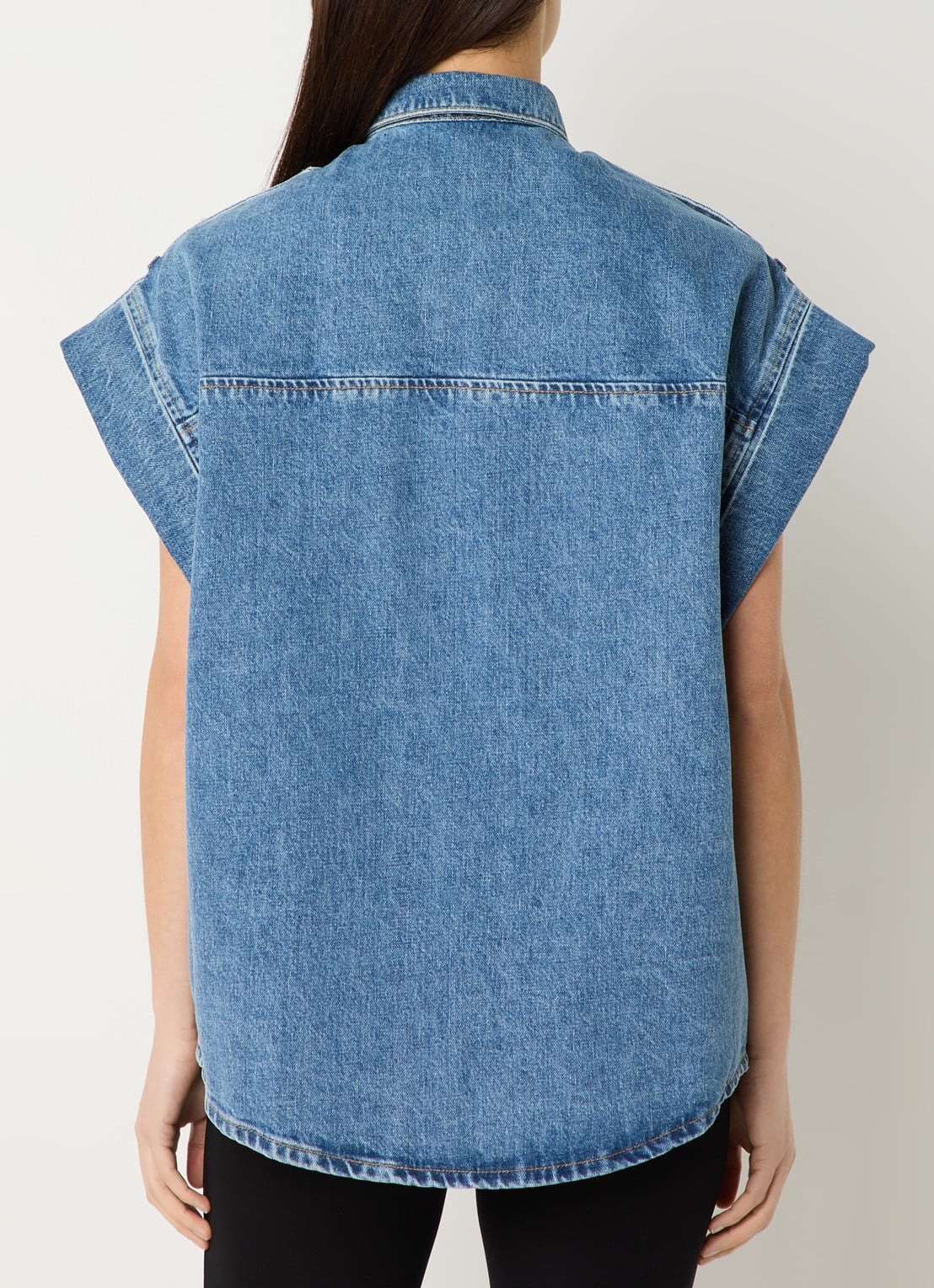 IRO Anglias blouse van denim - achterkant 4 indigo