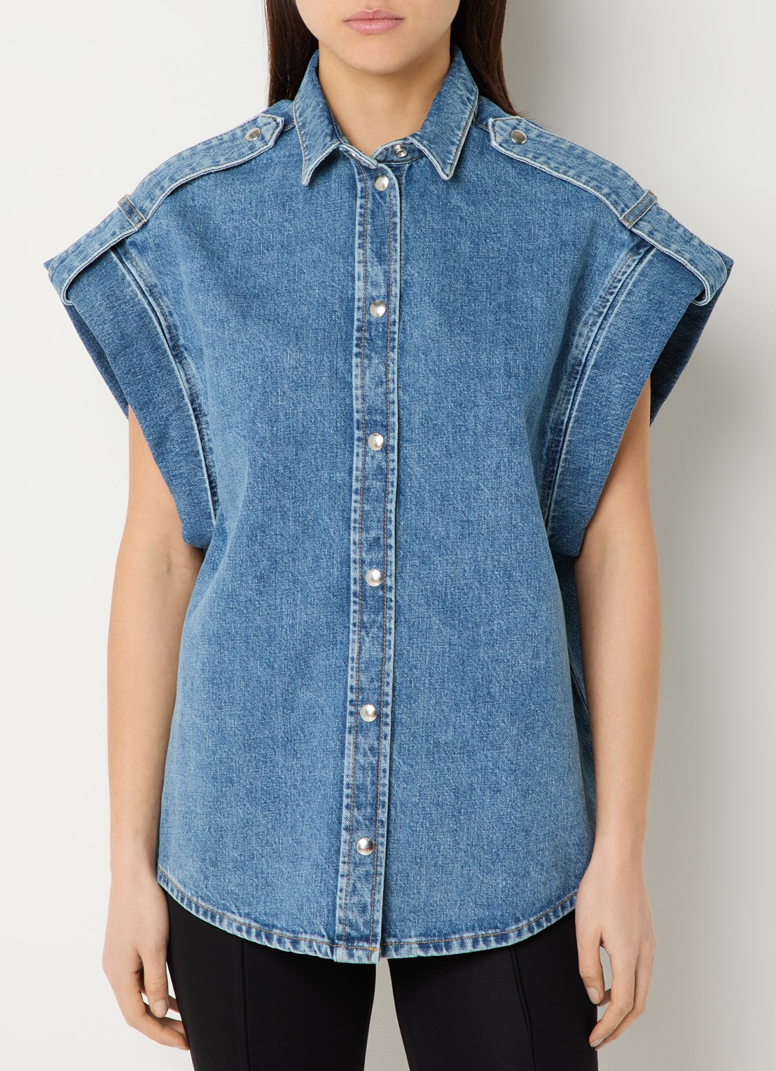 IRO Anglias blouse van denim - detail 3 indigo