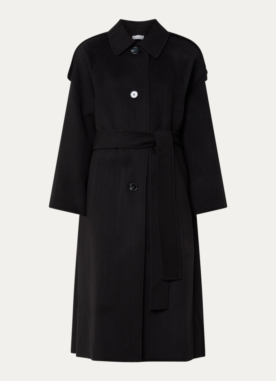 IRO Aqualung reversible trenchcoat in wolblend met steekzakken - voorkant 3 zwart
