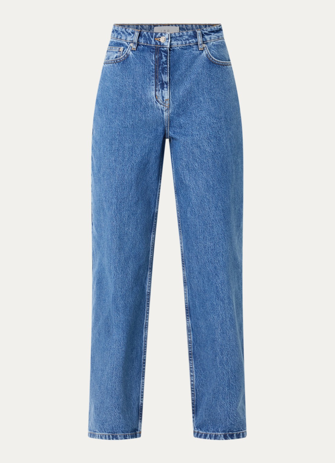 IRO Archi high waist straight fit jeans met medium wassing - voorkant 2 indigo