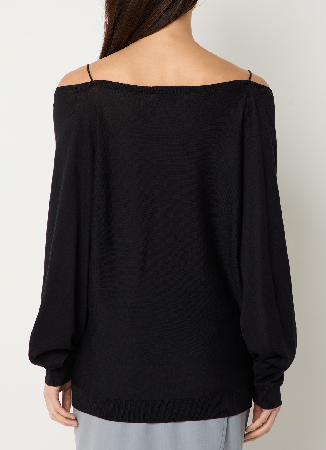 IRO Aubepine off-shoulder top in zijdeblend - achterkant 4 zwart