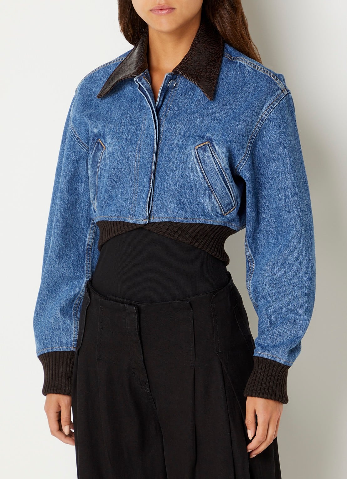 IRO Audace cropped jack van denim met steekzakken - detail 3 indigo