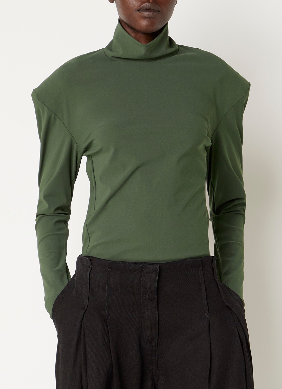 IRO Azales body met col - detail bronsgroen