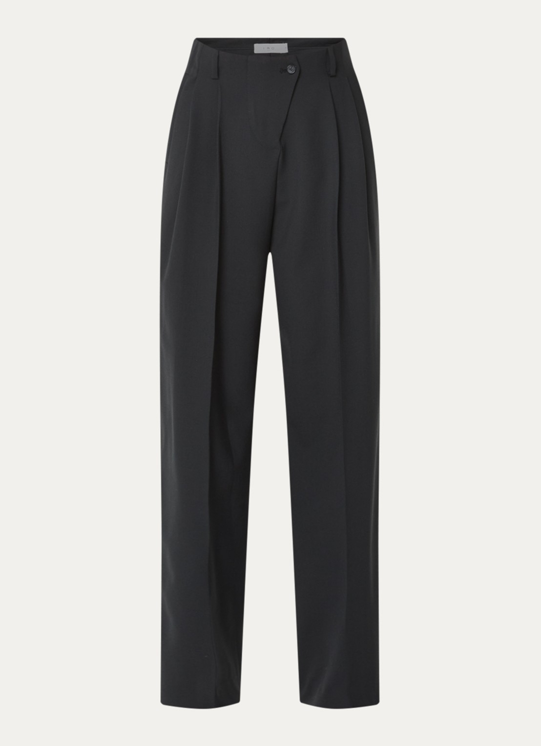 IRO Banquet high waist straight fit pantalon in wolblend - voorkant 2 zwart