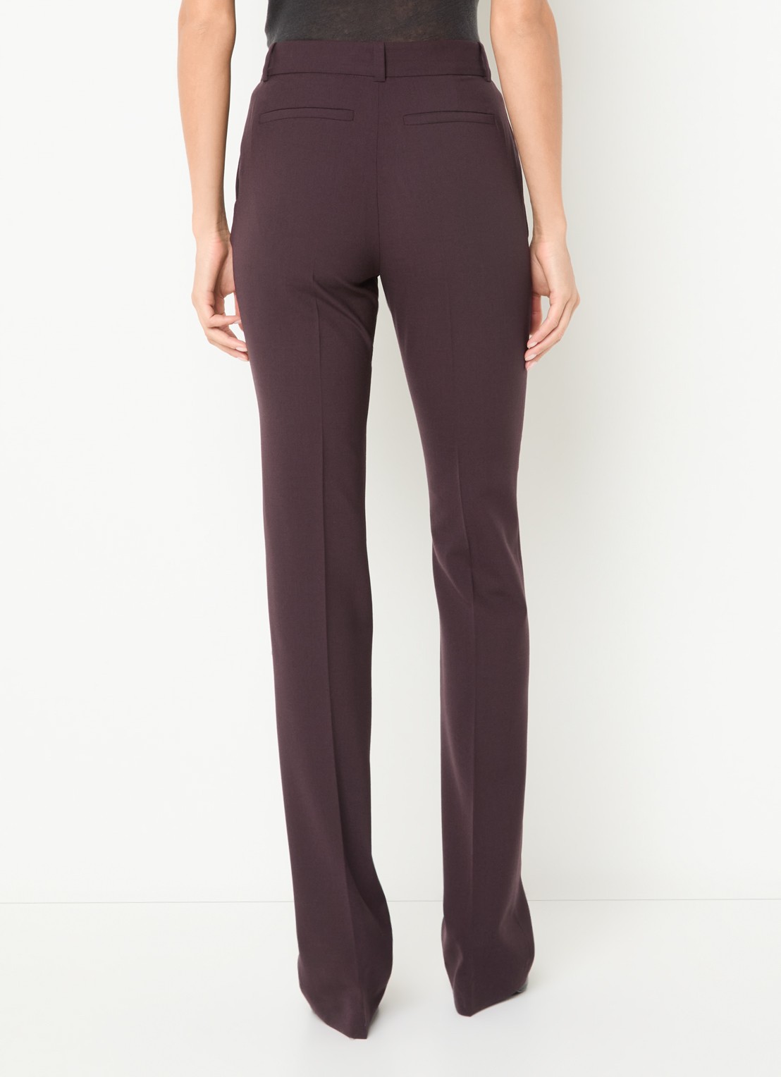IRO Bingo high waist bootcut fit pantalon in wolblend - achterkant 2 bordeauxrood