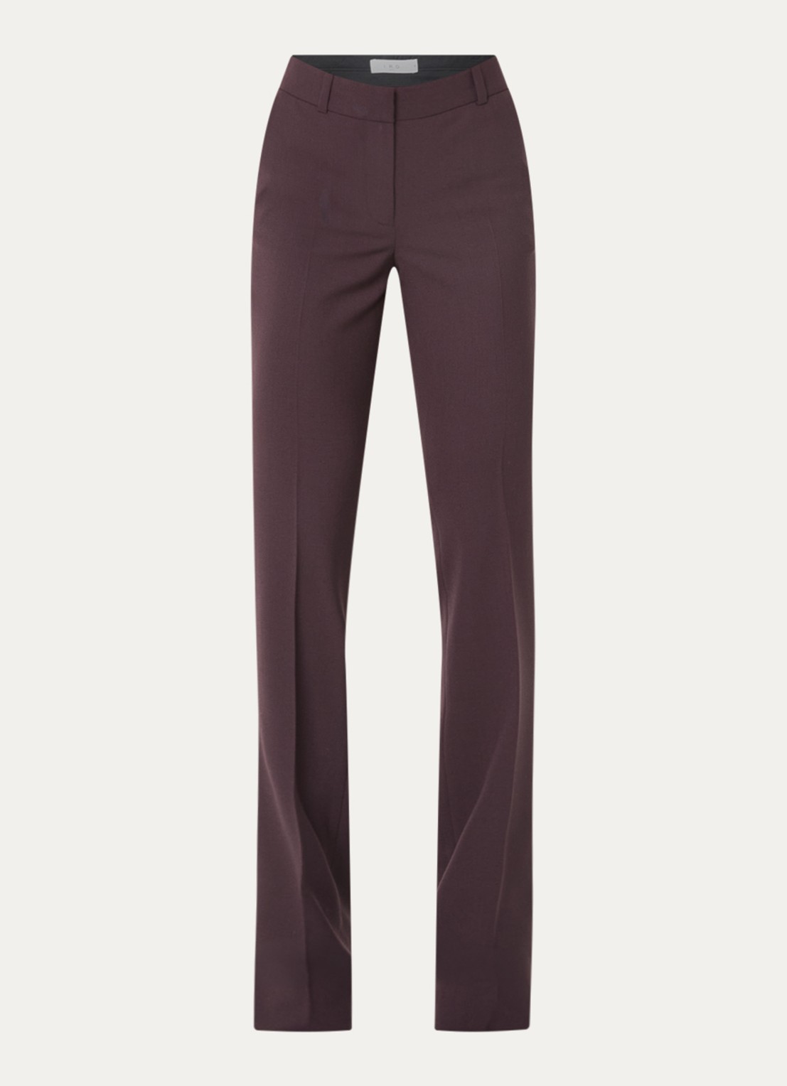 IRO Bingo high waist bootcut fit pantalon in wolblend - voorkant 3 bordeauxrood