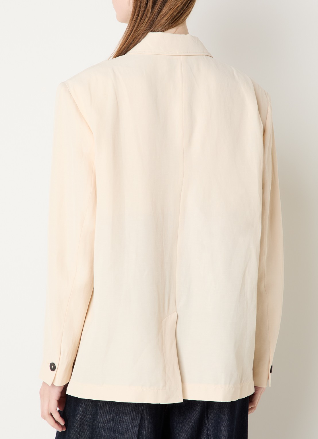 IRO Blazer in linnenblend met schoudervulling - achterkant creme