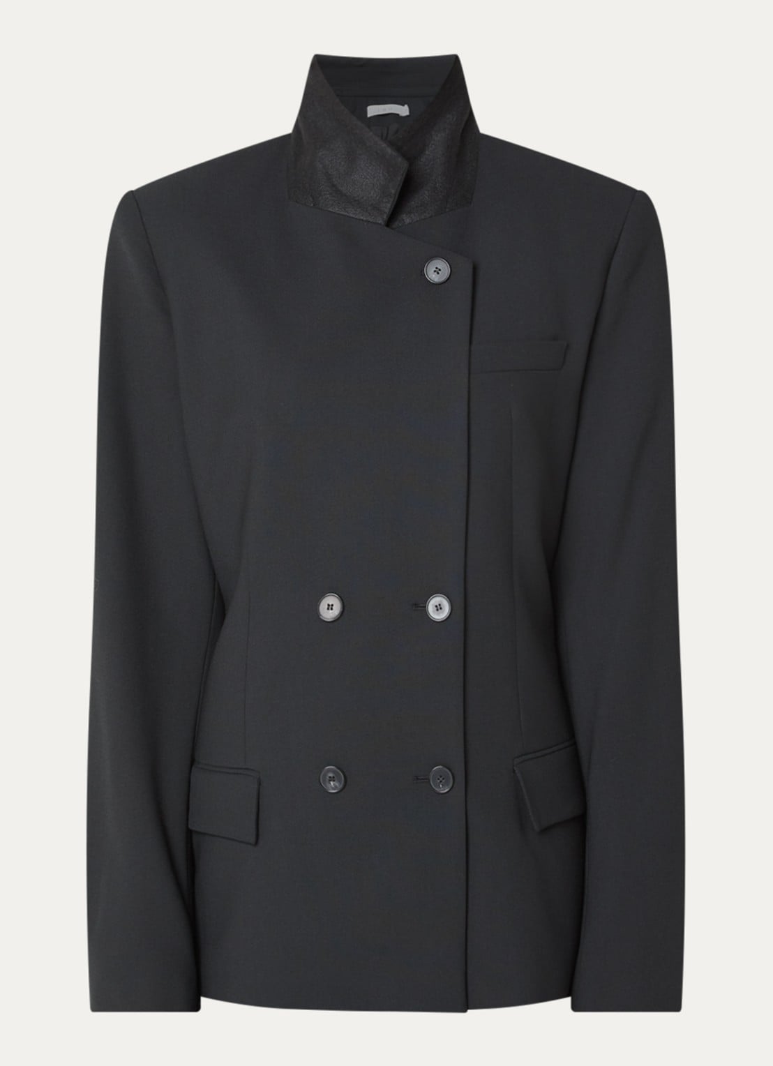 IRO Bluff double-breasted blazer in wolblend met opstaande kraag - voorkant 3 zwart