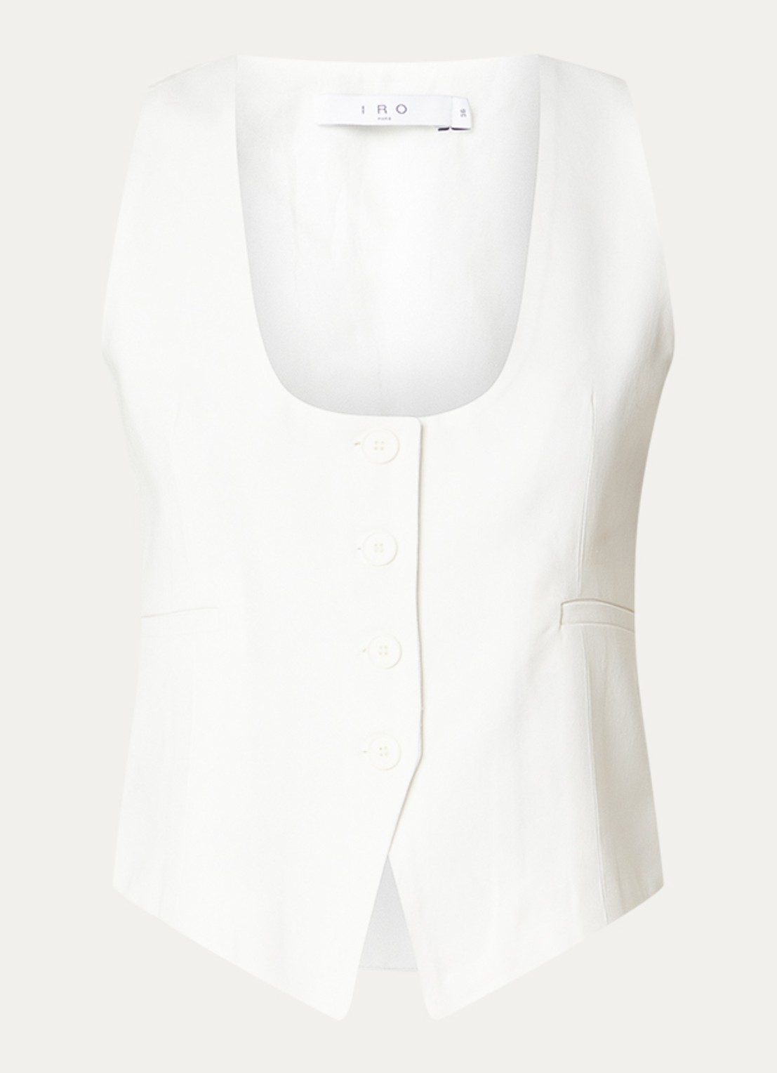 IRO Cala gilet met paspelzakken  - voorkant 2 gebroken wit