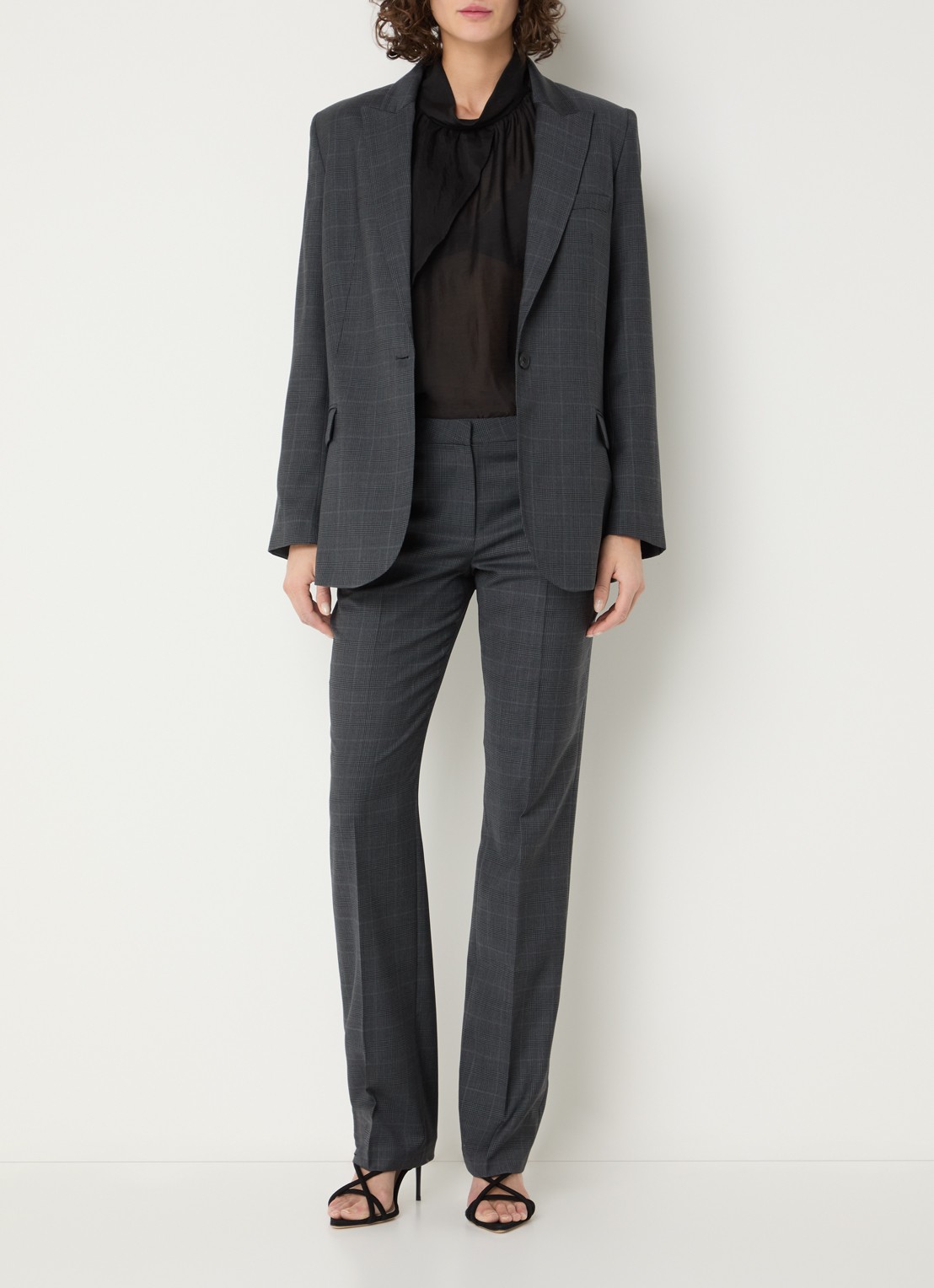 IRO Calu blazer in wolblend met klepzakken - voorkant 3 antraciet