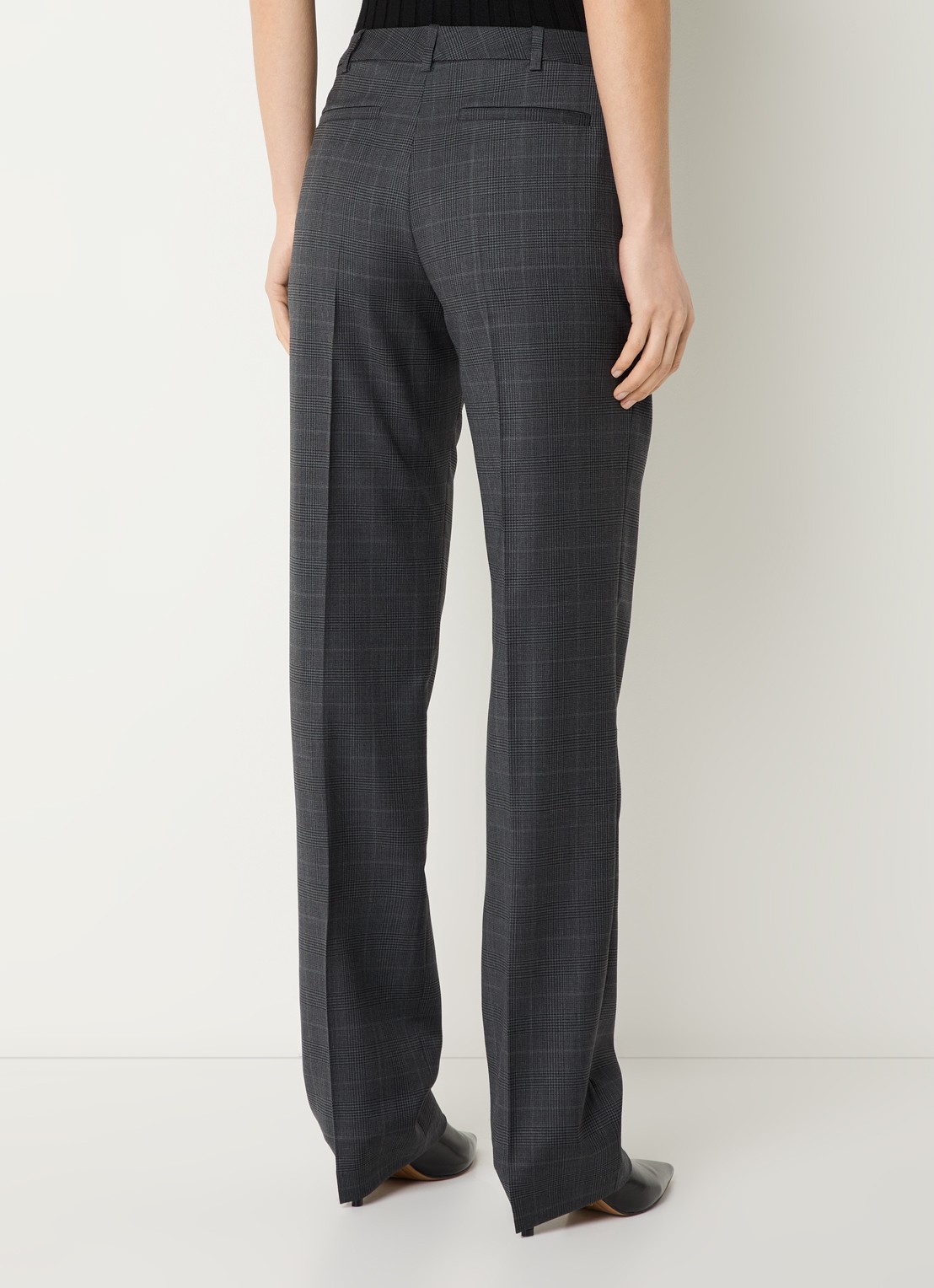 IRO Cayana high waist regular fit pantalon in wolblend - achterkant 3 donkergrijs