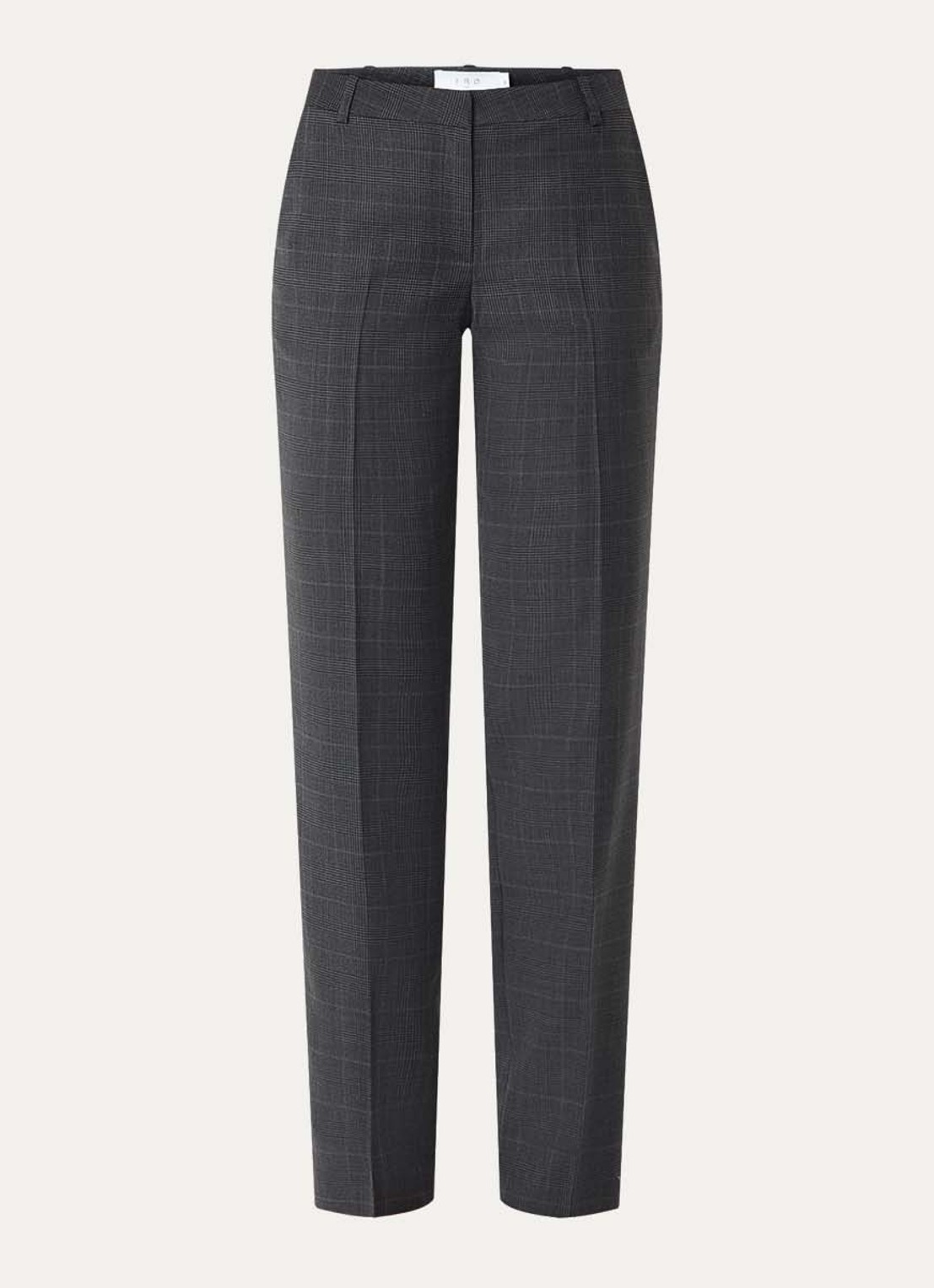 IRO Cayana high waist regular fit pantalon in wolblend - voorkant donkergrijs