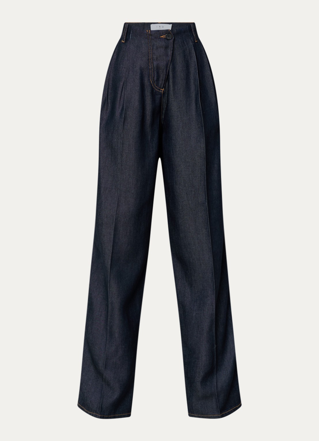 IRO Chasing high waist wide fit broek met steekzakken - voorkant 3 donkerblauw