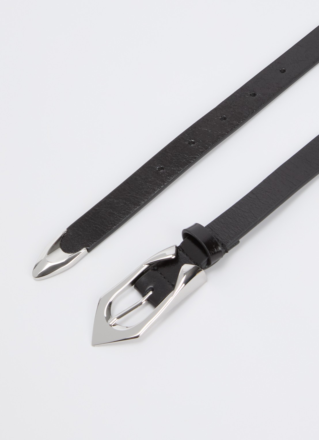 IRO Cuff riem van kalfsleer - voorkant 2 zwart