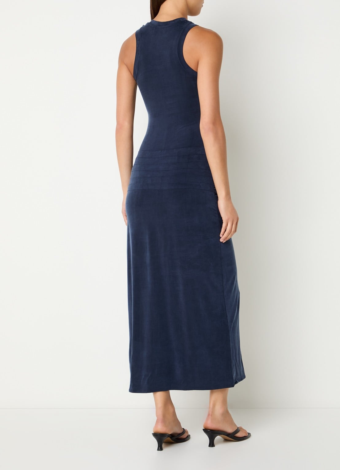 IRO Eclose maxi jurk met split - achterkant donkerblauw